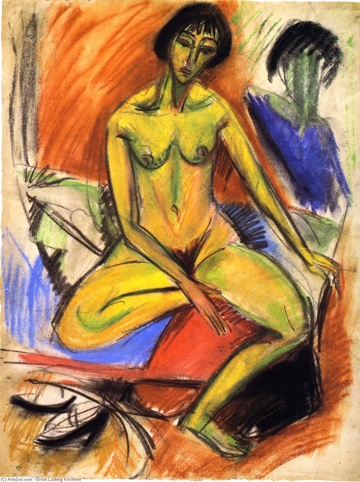 Sitzender Weiblicher Akt — Ernst Ludwig Kirchner