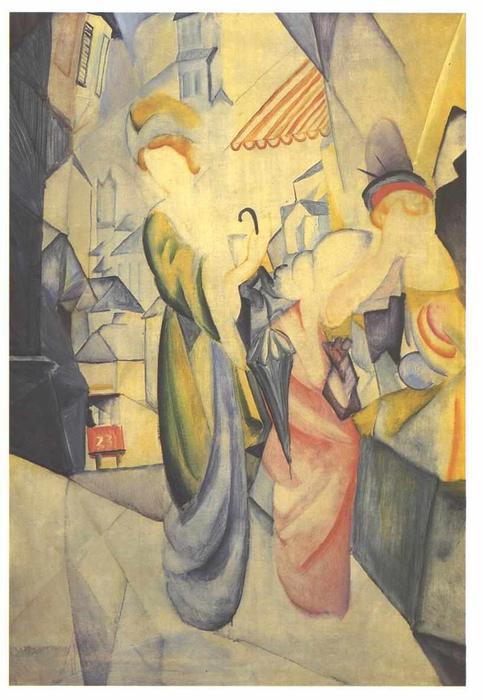 Bright Woman In Front Of A Hat Store — August Macke