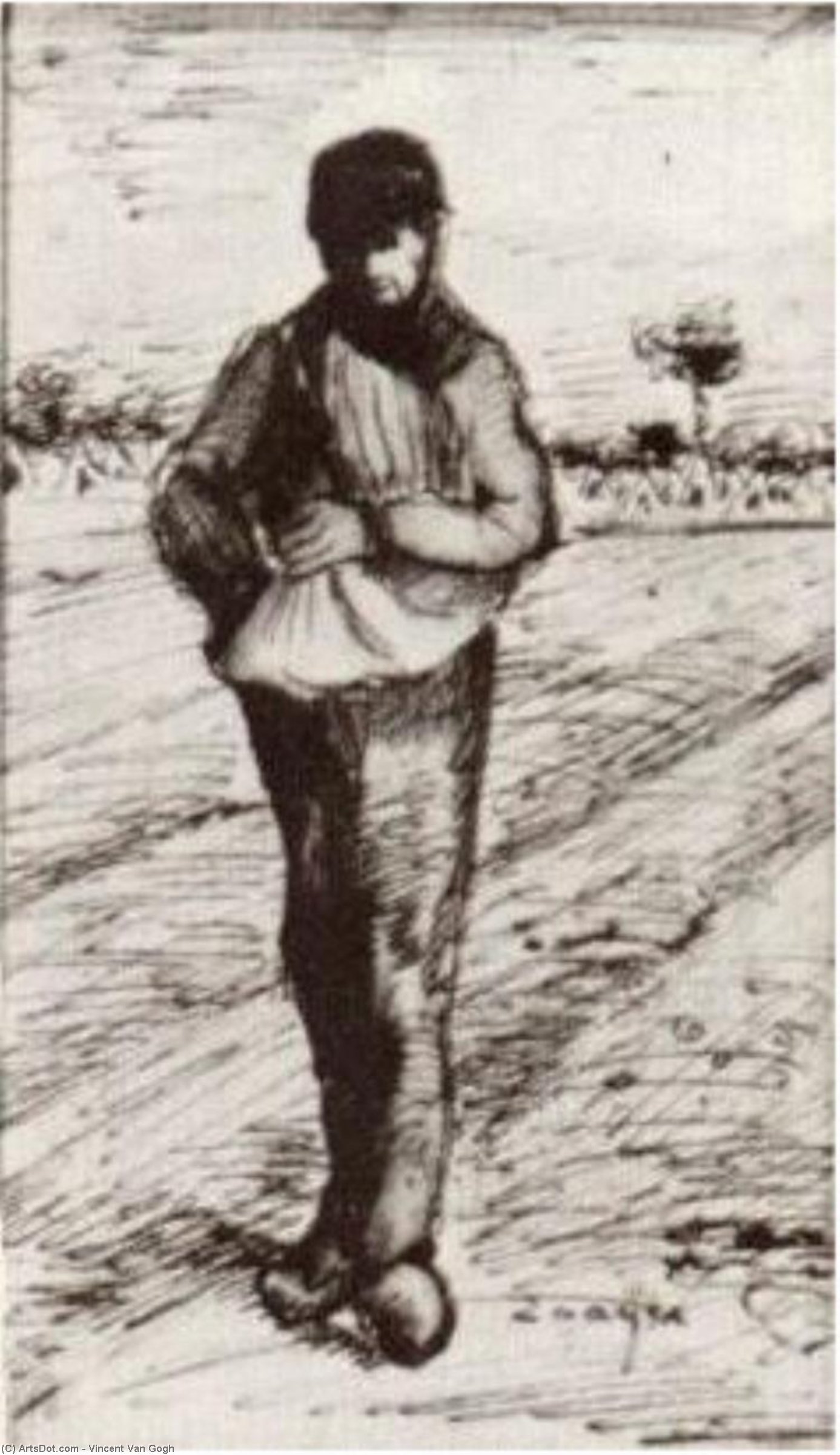 Sower With Hand In Sack — Vincent Willem Van Gogh