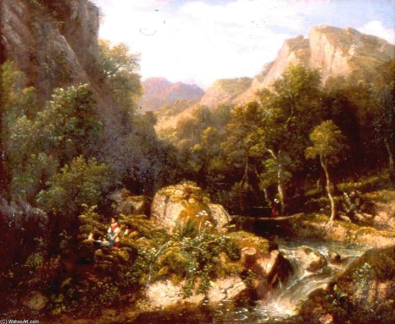Fern Cutting At Keswick, Cumbria — William Havell