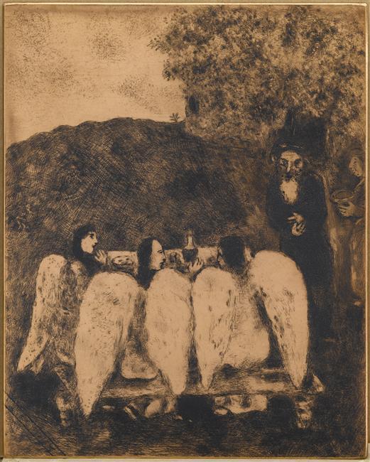 Three Angels Visit Abraham (genesis, Xviii, 1 8) — Marc Chagall