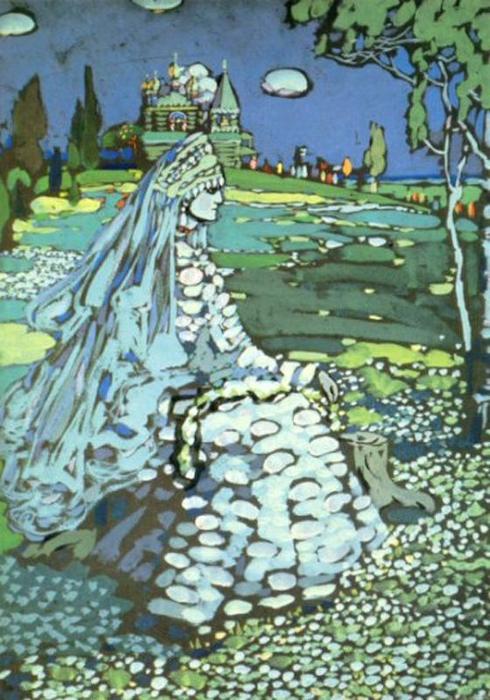 Russische Schönheit In Einer Landschaft — Wassily Wassilyevich Kandinsky