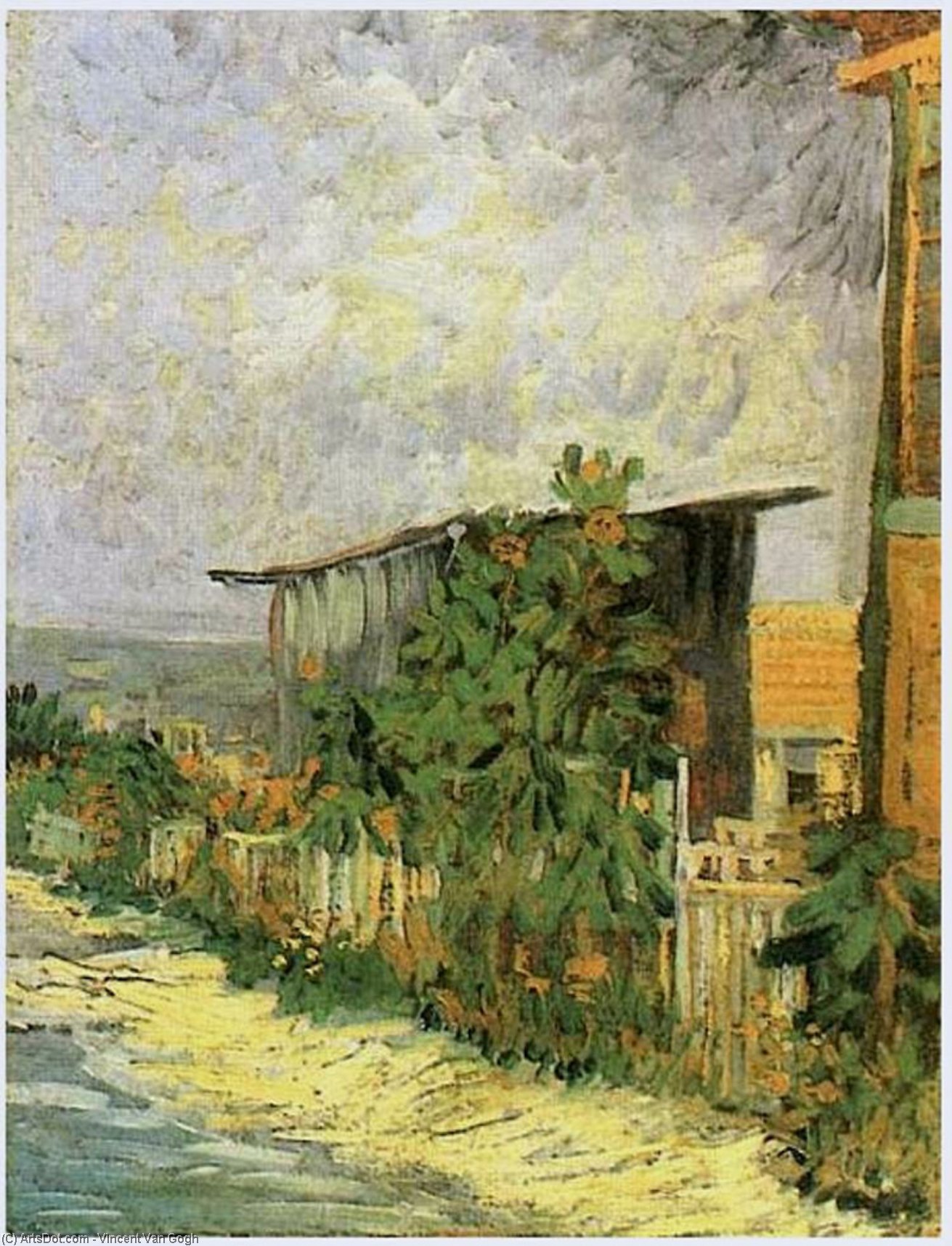 Montmartre Path With Sunflowers — Vincent Willem Van Gogh