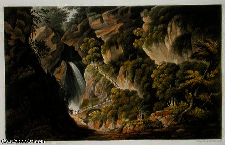 Waterfall At Shanklin, From 'the Isle Of Wight Illustrated, In A Series Of Coloured Views', Engraved — Frederick Calvert