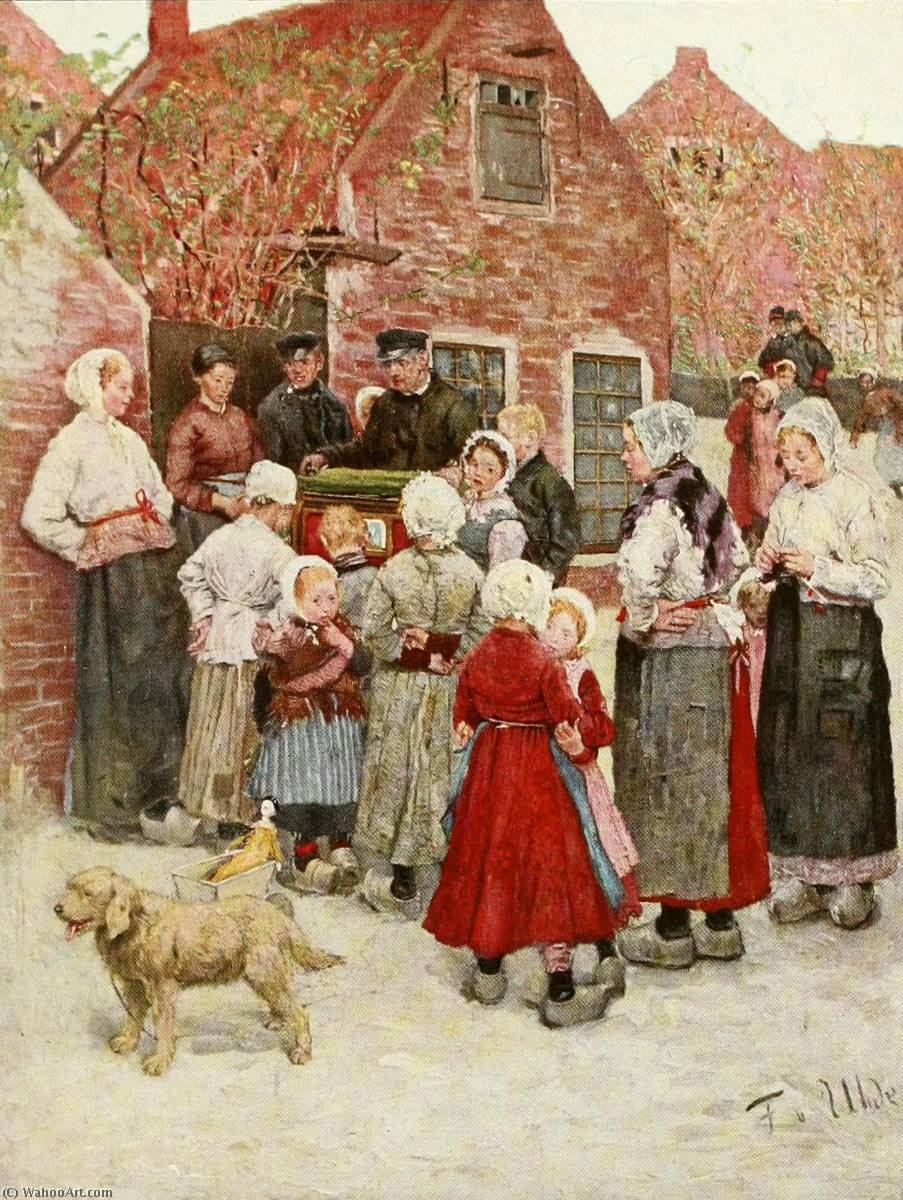 Organgrinder In Zandvoort — Fritz Von Uhde