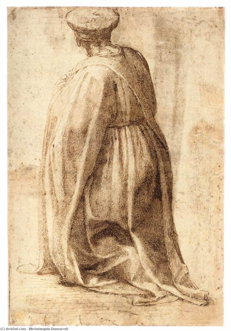 Kneeling Man (verso) — Michelangelo Buonarroti