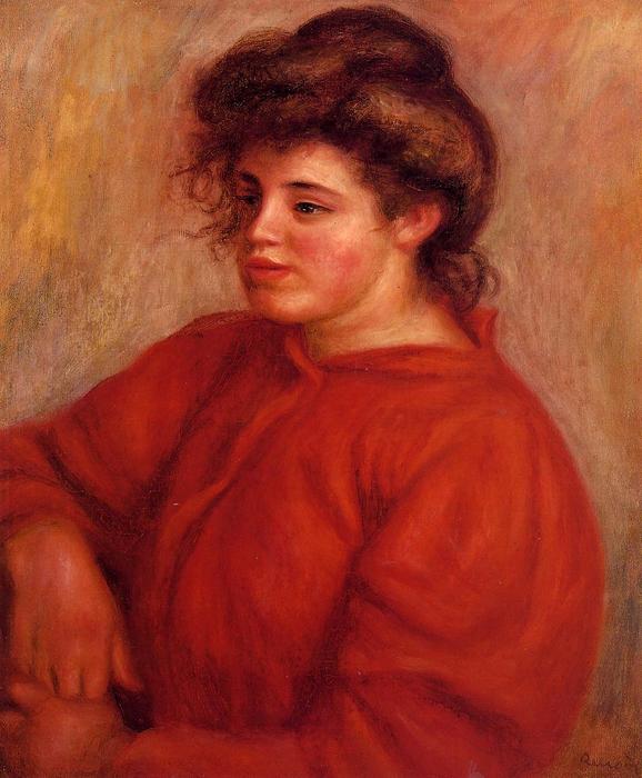 Woman In A Red Blouse — Pierre-auguste Renoir