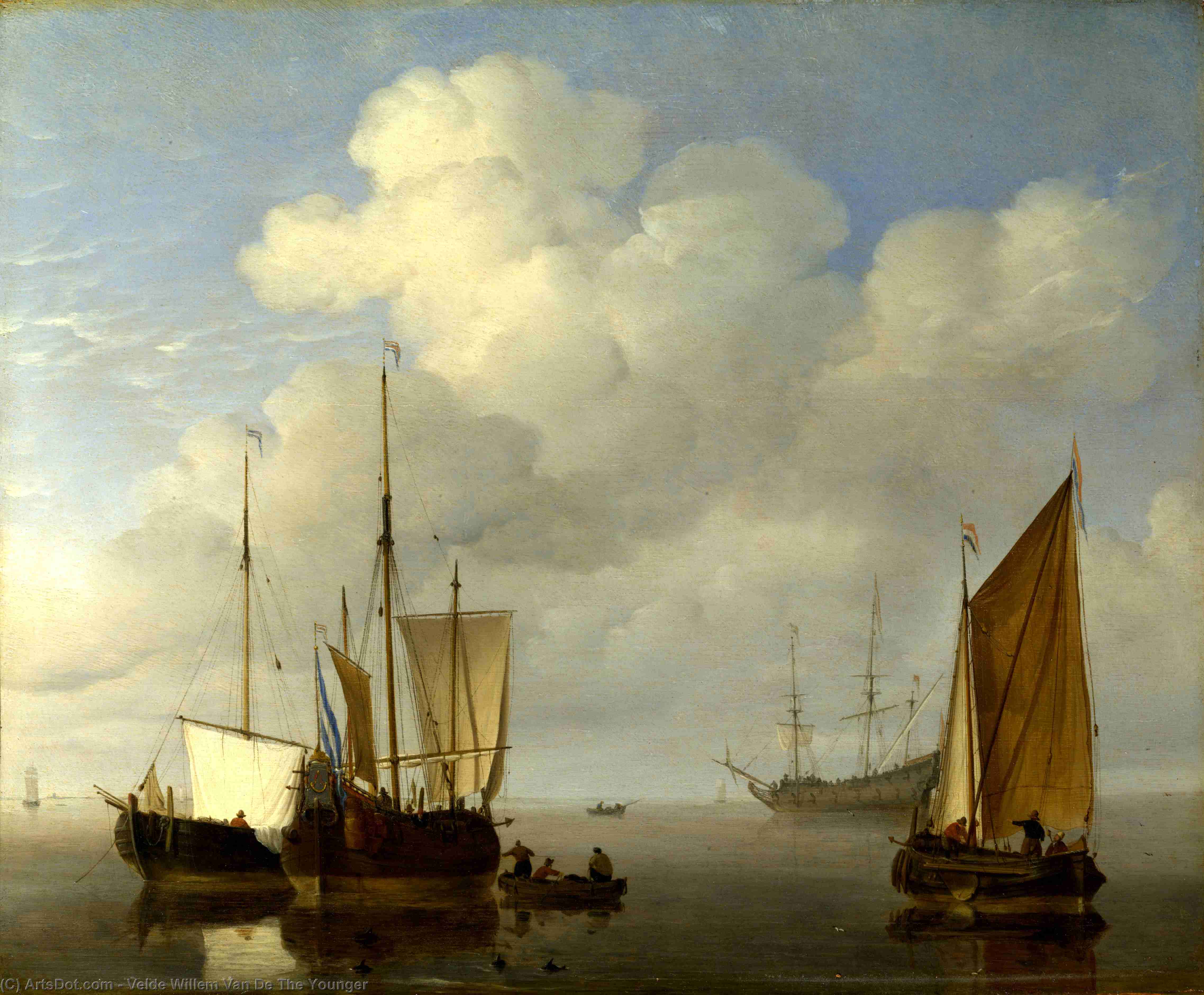 Dutch Ships In A Calm — Willem Van De Velde The Younger