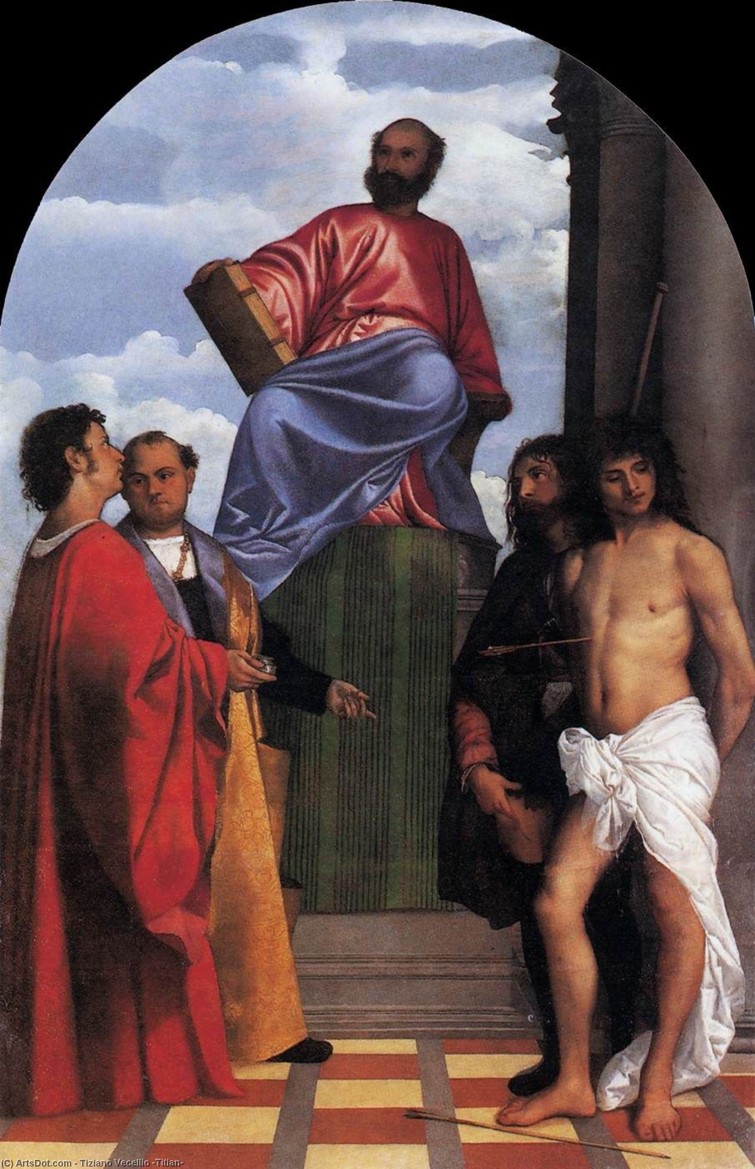 St Mark Enthroned With Saints — Titian