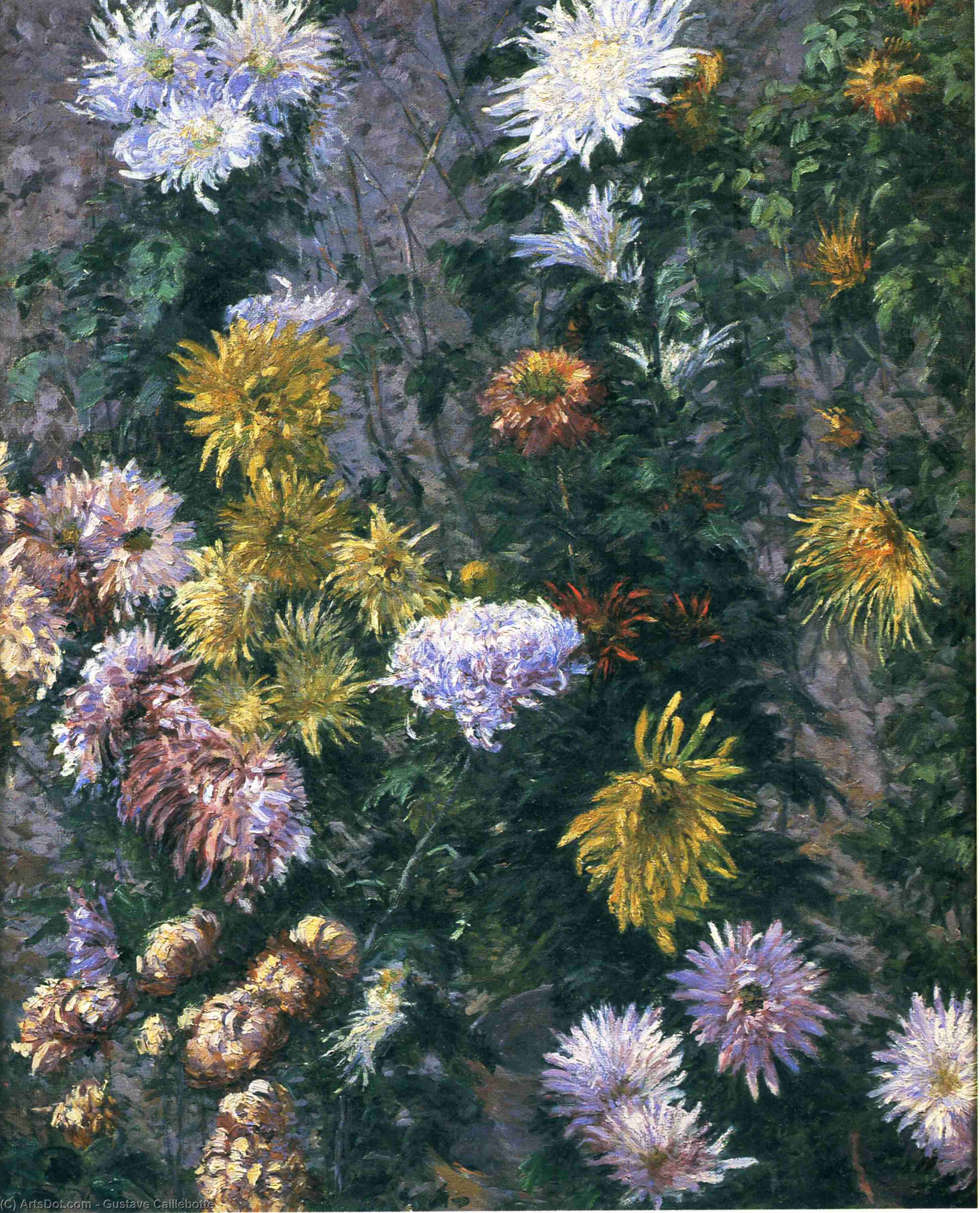 White And Yellow Chrysanthemums — Gustave Caillebotte
