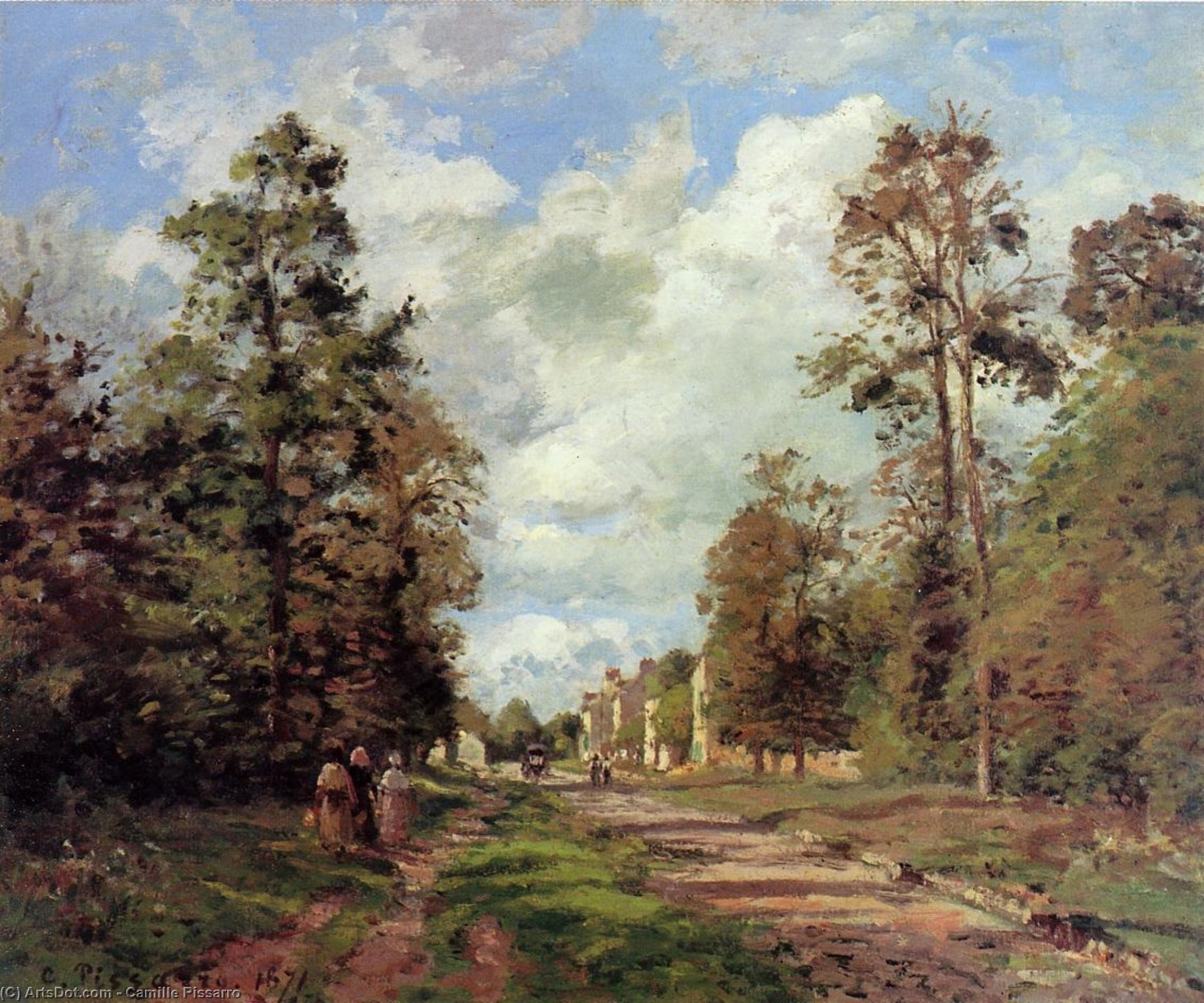 The Road To Louveciennes At The Outskirts Of The Forest (also Known As The Louveciennes Road) — Camille Pissarro
