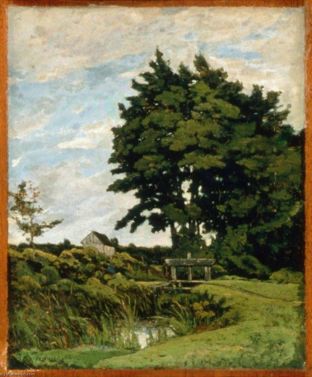Landscape With An Old Dam — Henri-joseph Harpignies