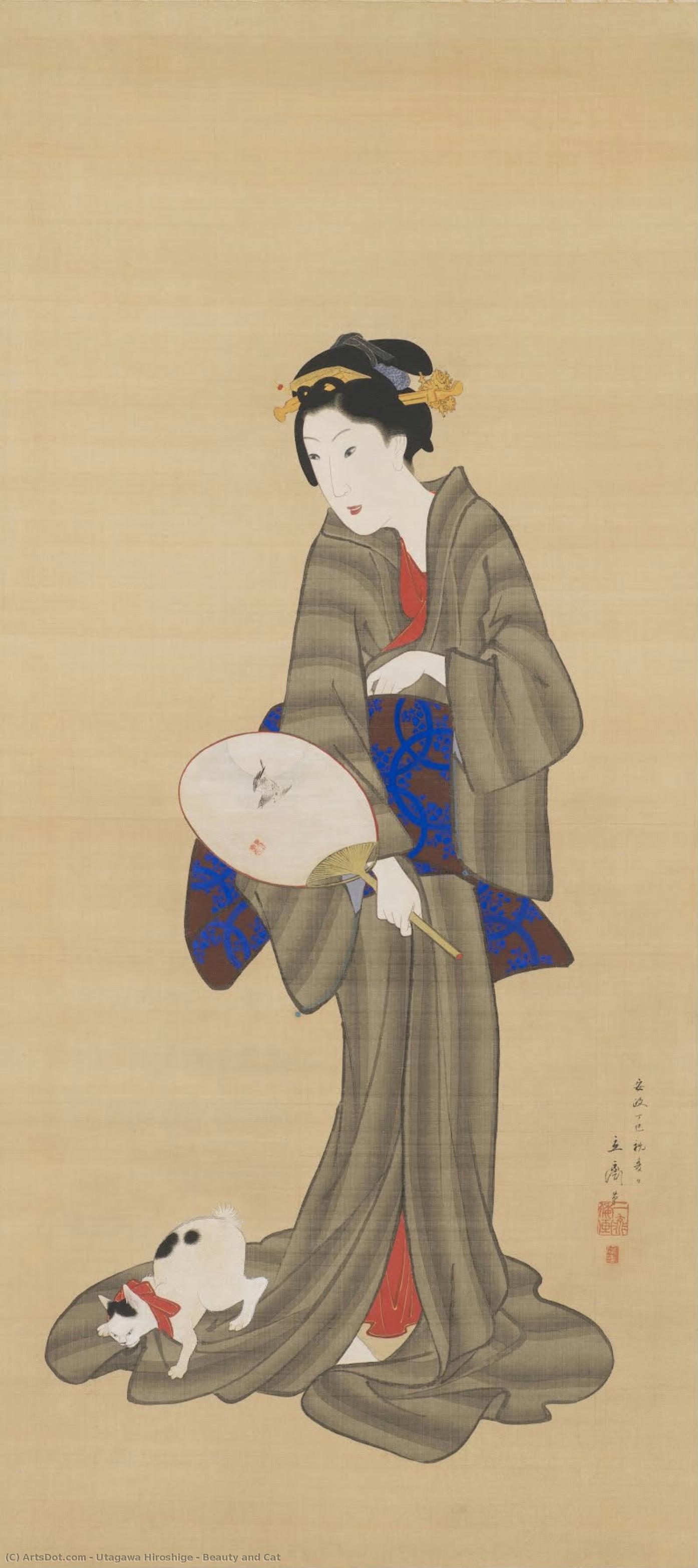 Beauty And Cat — Utagawa Hiroshige