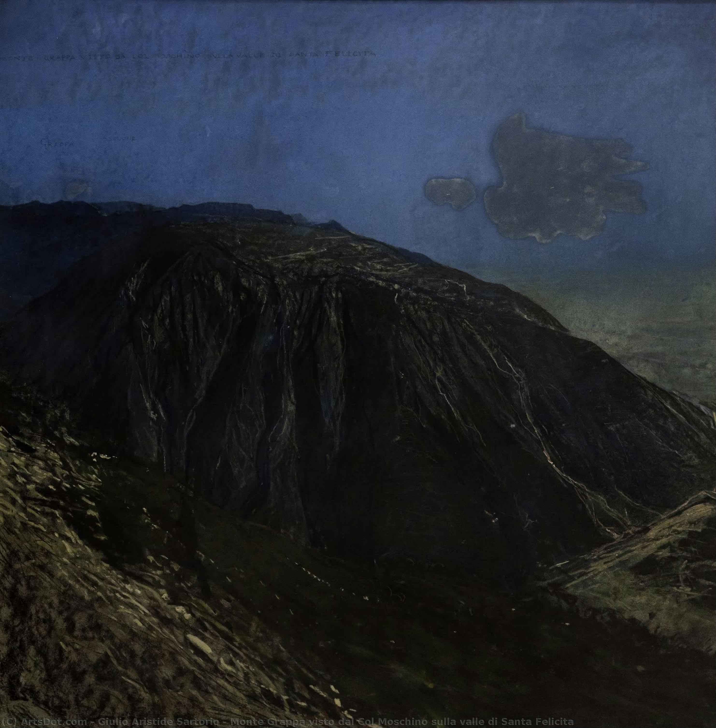 Monte Grappa Visto Dal Col Moschino Sulla Valle Di Santa Felicita — Giulio Aristide Sartorio