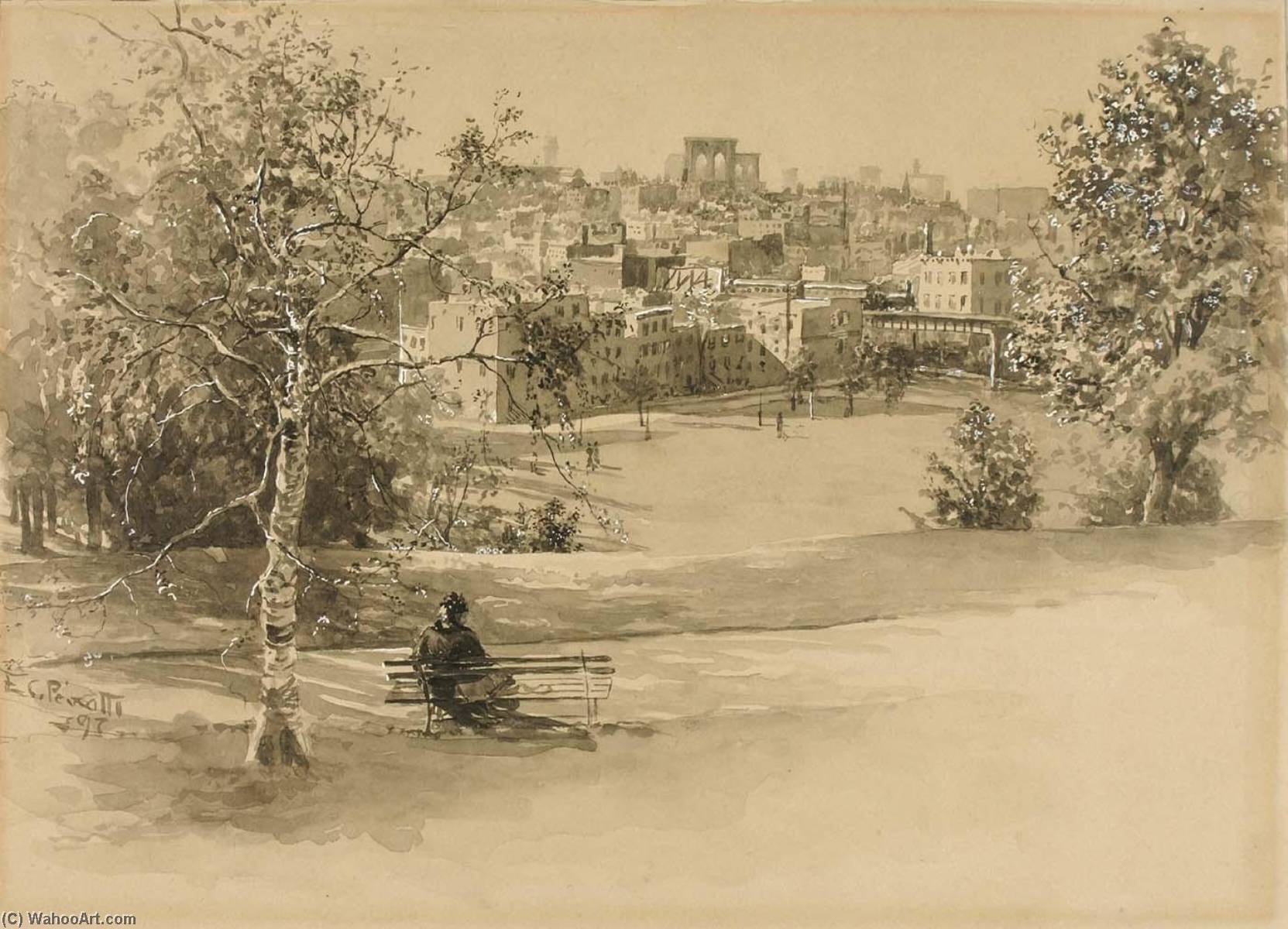 View Overlooking City( ) — Ernest Clifford Peixotto