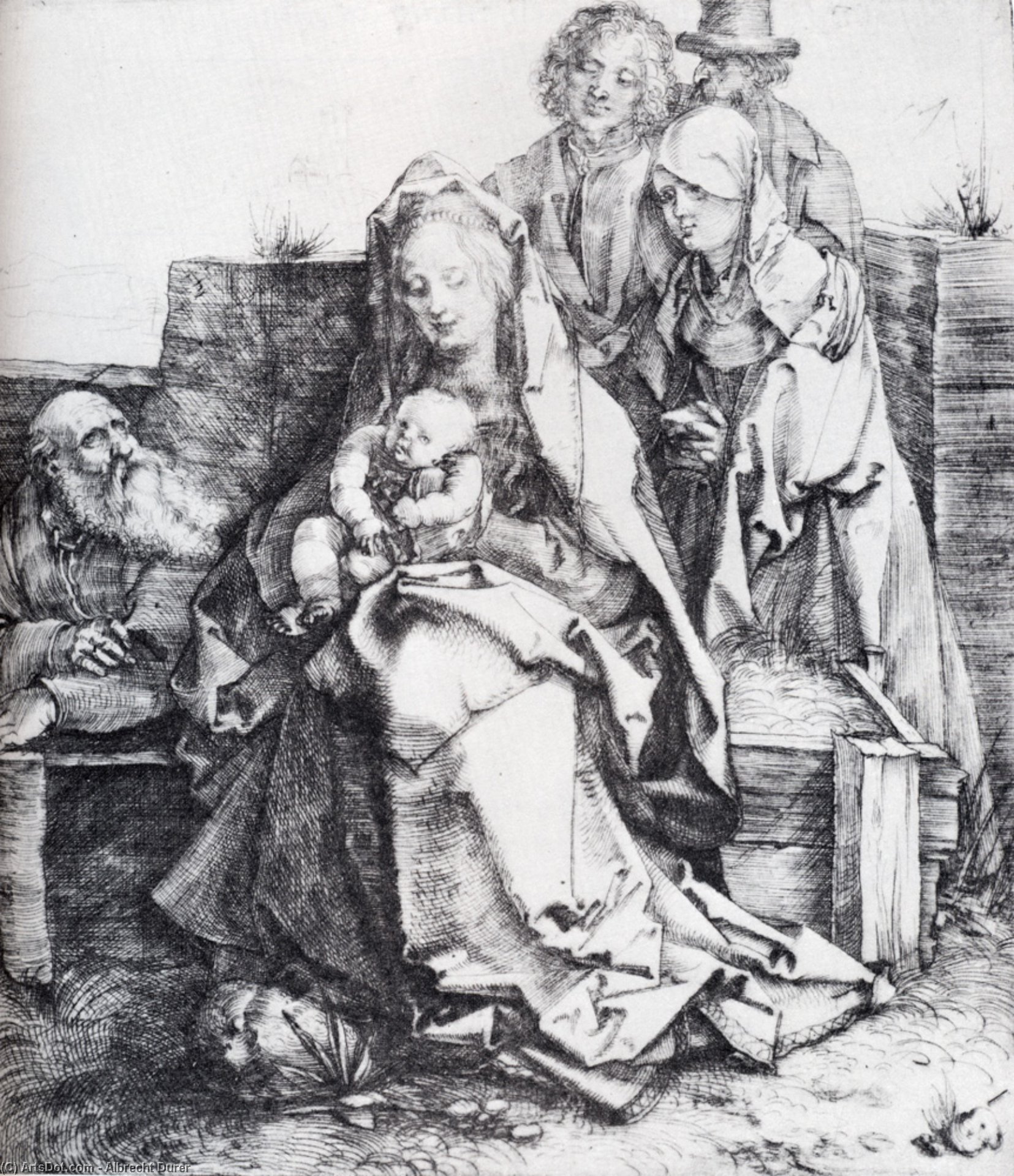 The Holy Family With St John, The Magdalen And Nicodemus — Albrecht Dürer