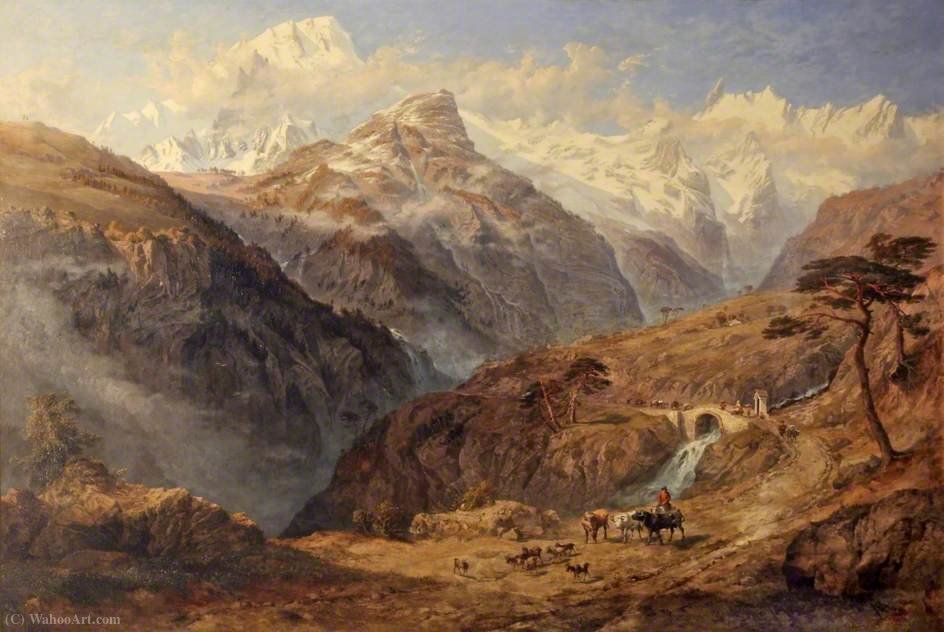 Mont Blanc, From Near Cormayeur, Vallé D'aoste (1848) — George Arthur Fripp