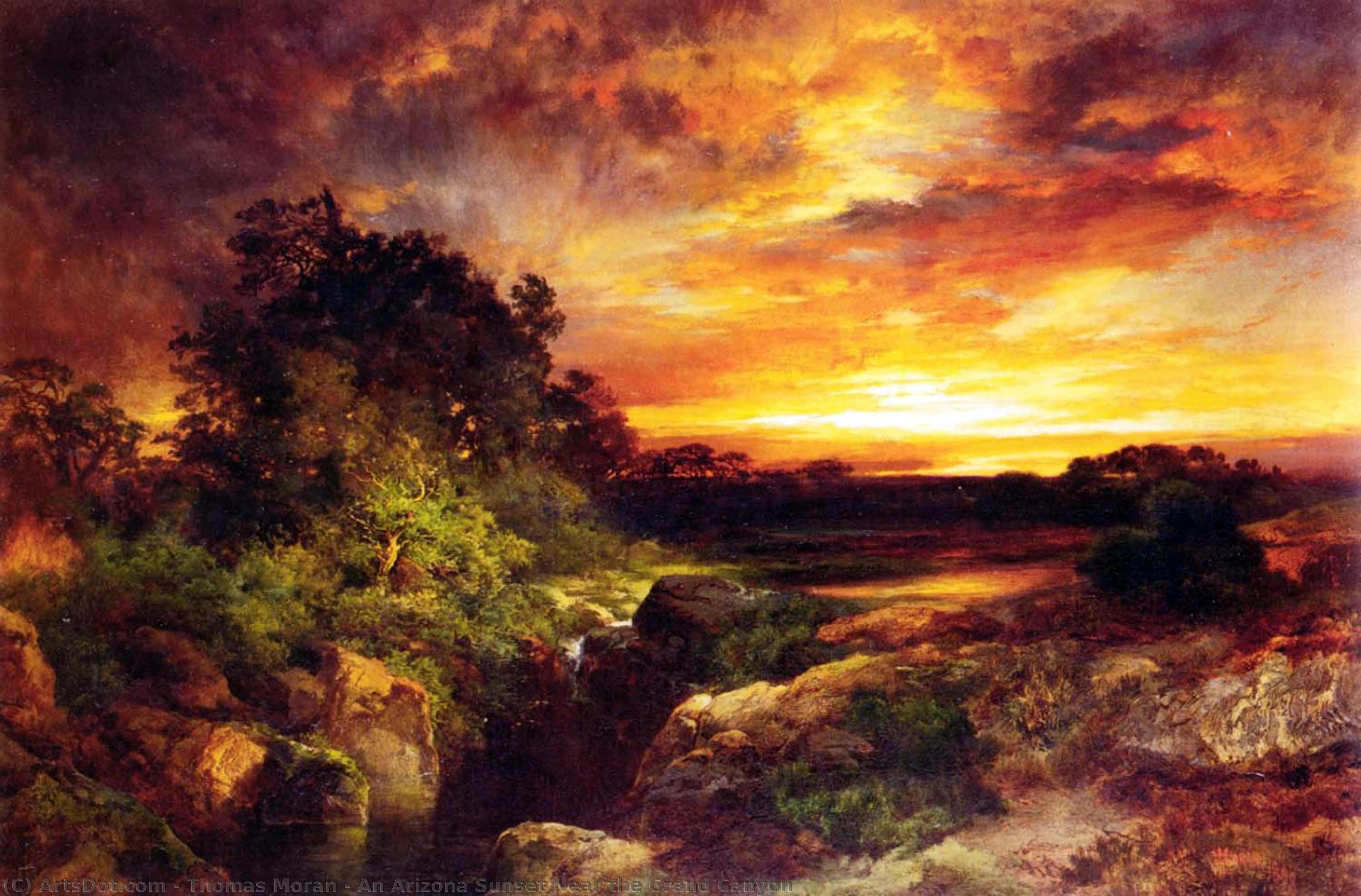 An Arizona Sunset Near The Grand Canyon — Thomas Moran