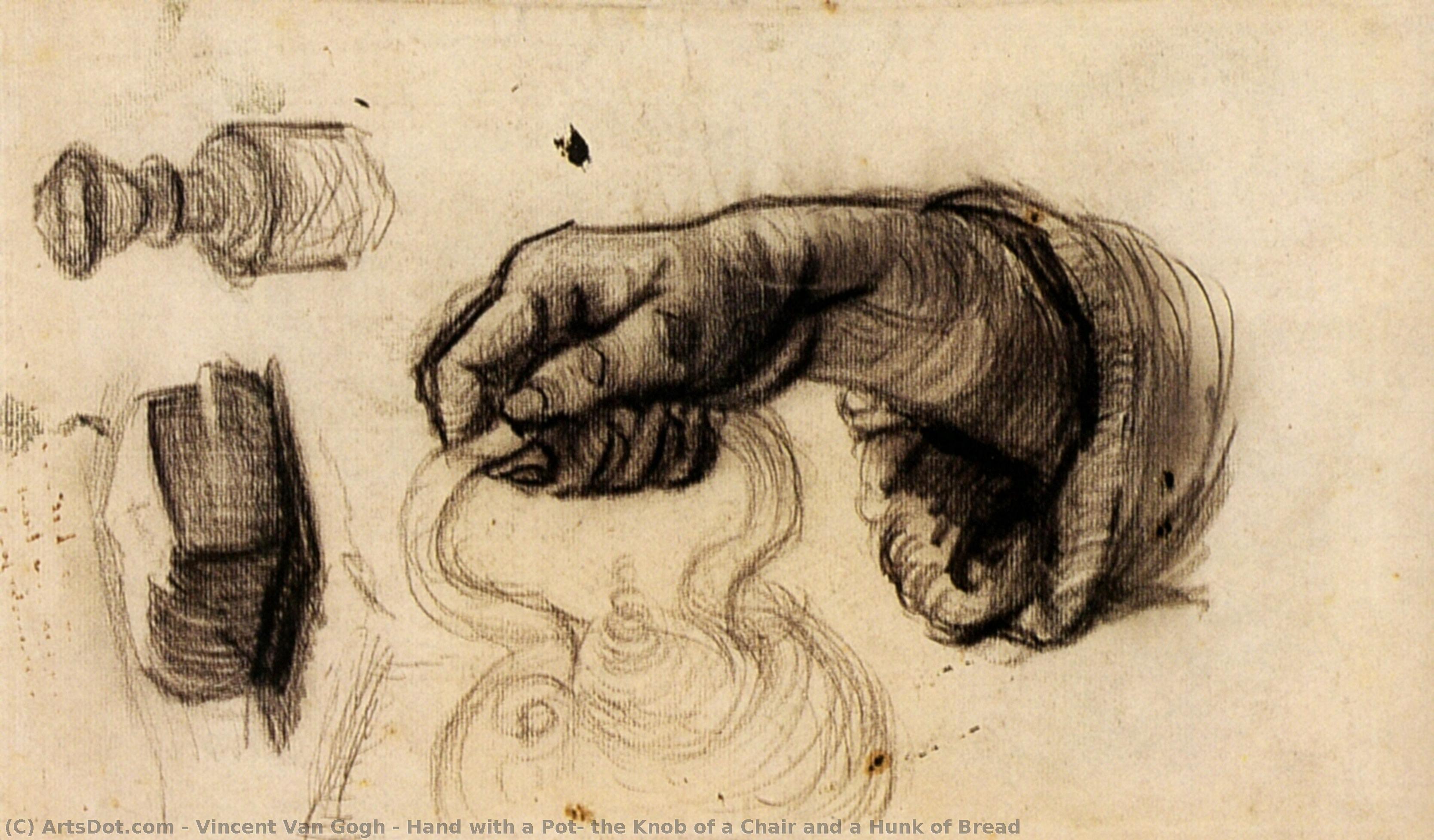 Hand With A Pot, The Knob Of A Chair And A Hunk Of Bread — Vincent Willem Van Gogh