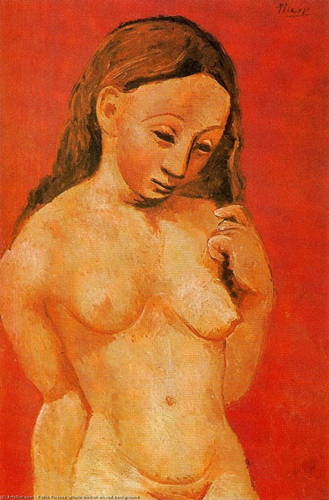 Nude Woman On Red Background — Pablo Picasso