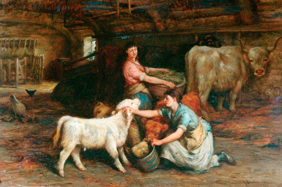 Feeding The Calves — Joseph Denovan Adam