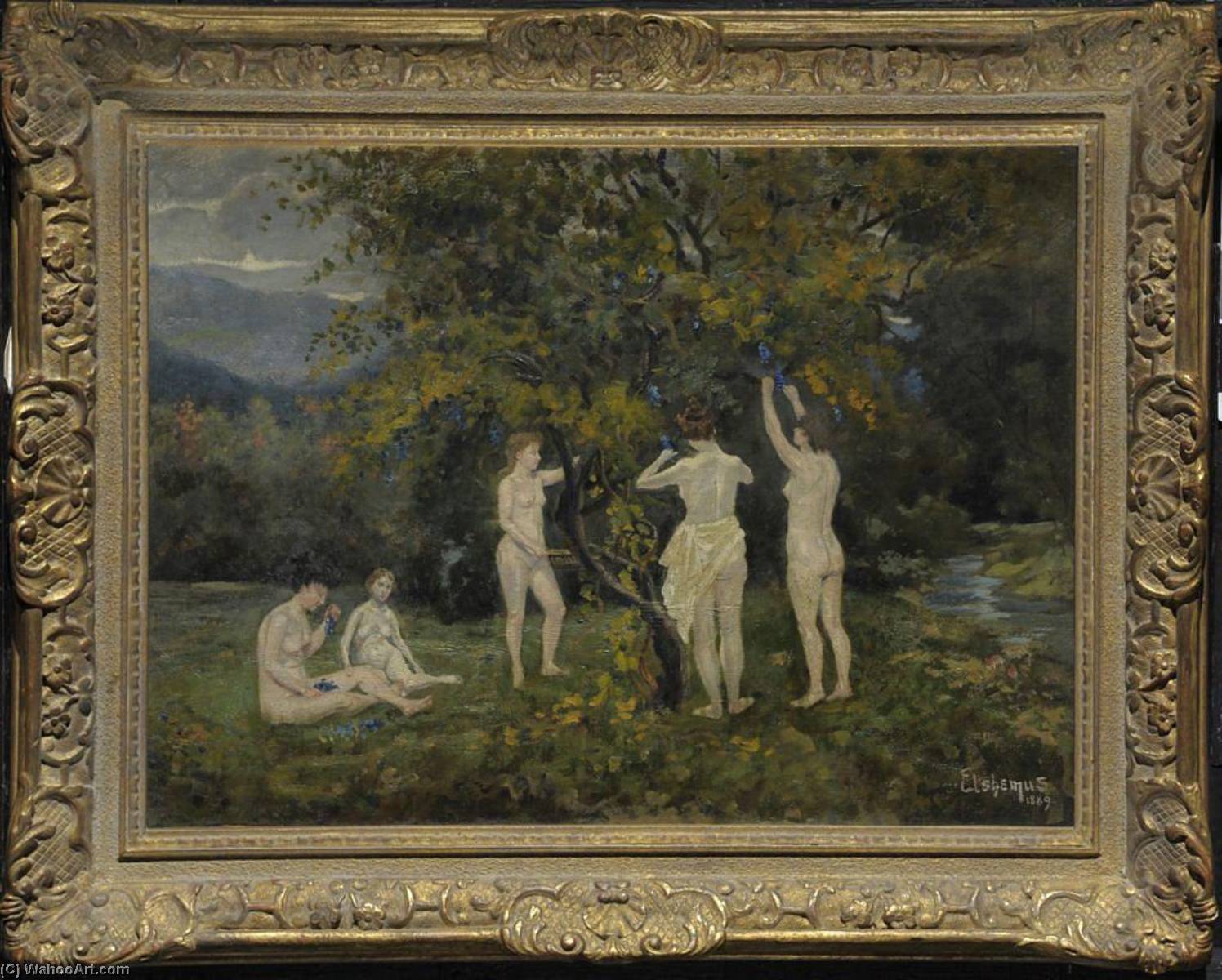 Five Nudes In A Grape Arbor — Louis Michel Eilshemius