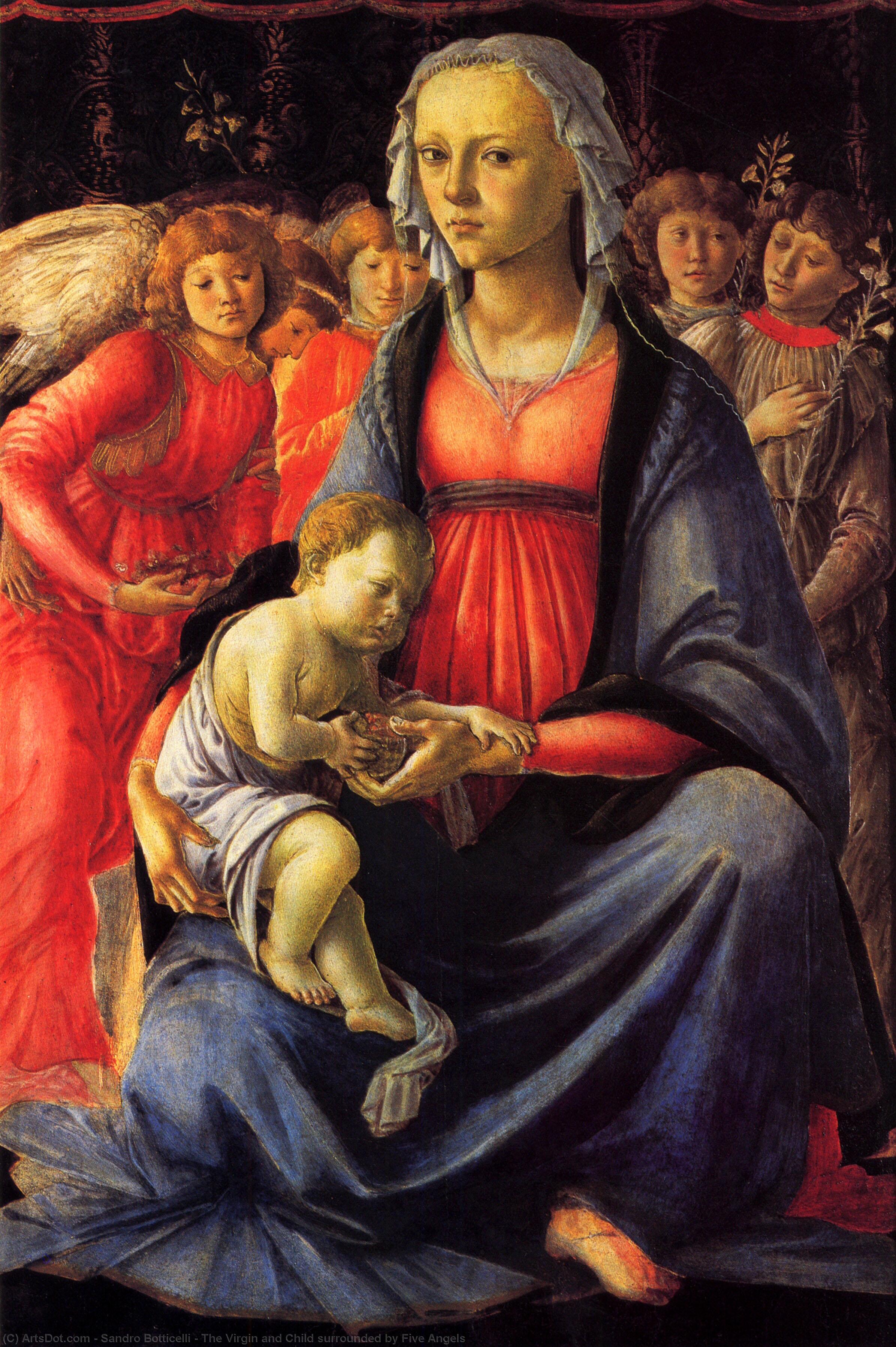 The Virgin And Child Surrounded By Five Angels — Sandro Botticelli