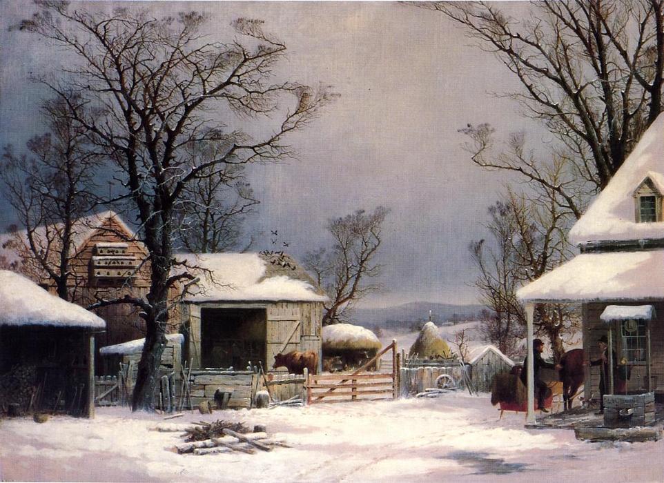 Farmyard, Winter — George Henry Durrie