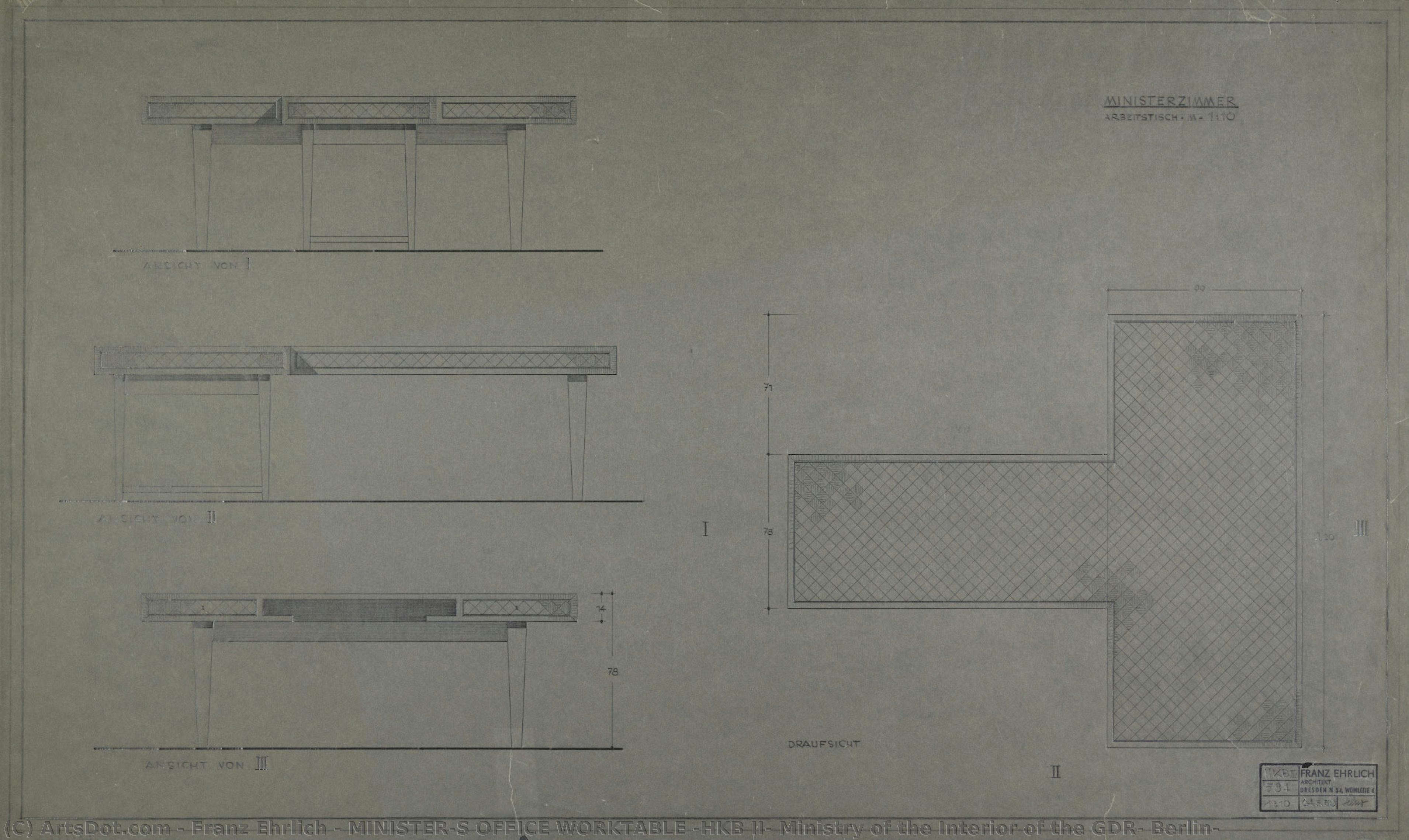 Minister�s Office Worktable (hkb Ii, Ministry Of The Interior Of The Gdr, Berlin) — Franz Ehrlich