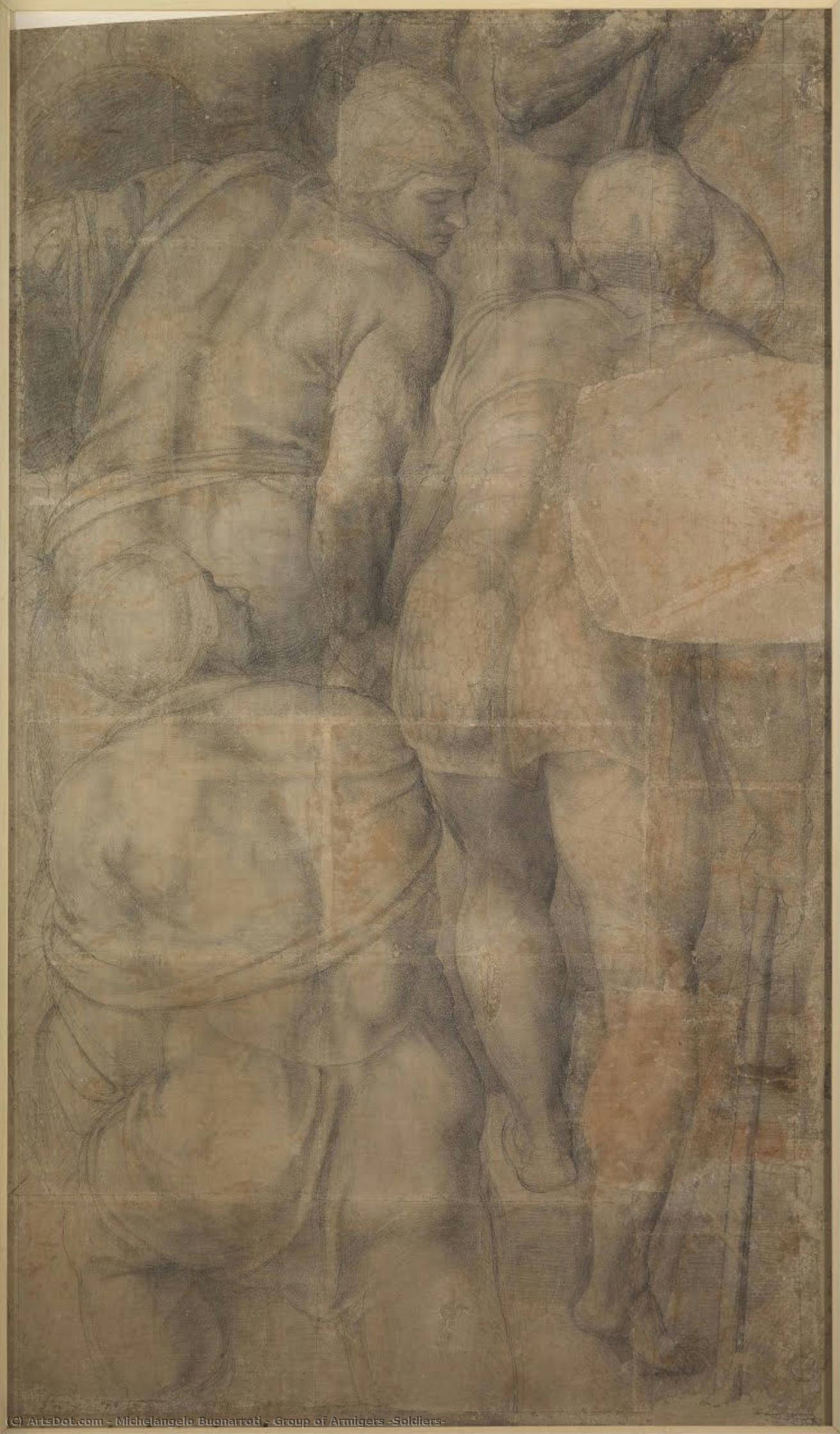 Group Of Armigers (soldiers) — Michelangelo Buonarroti