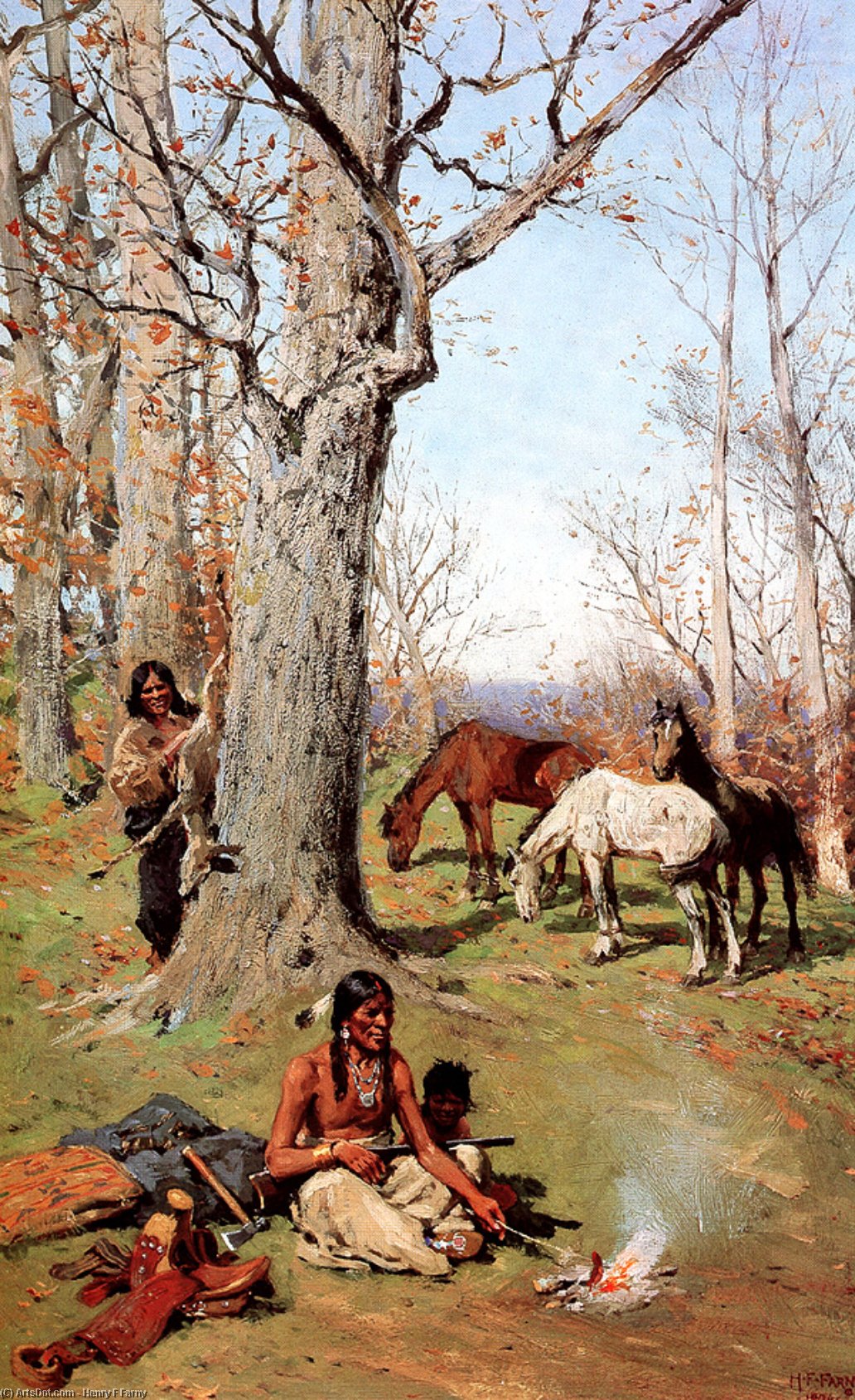 The Boy's Breakfast — Henry F Farny