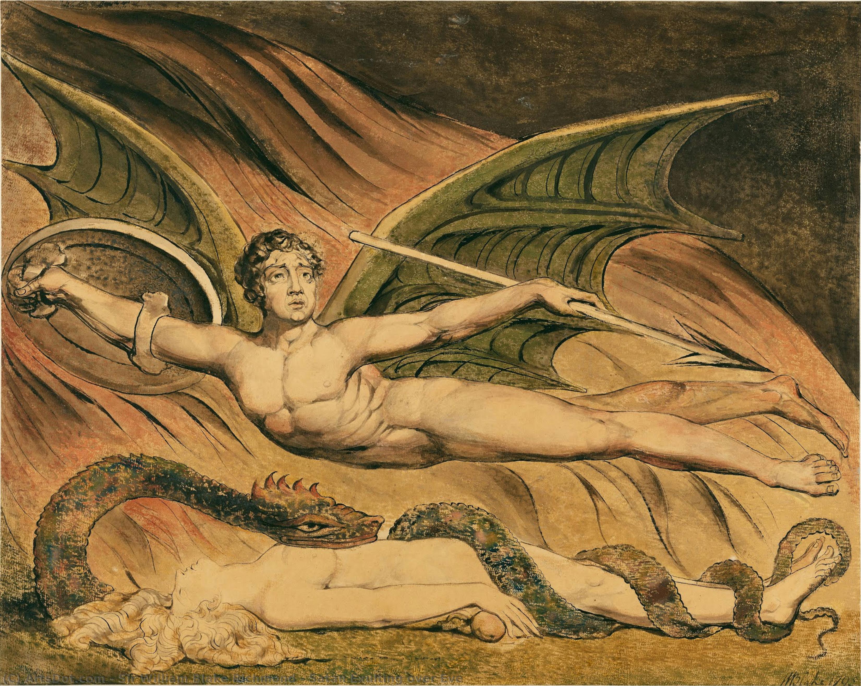 Satán Regocijándose Sobre Eva — Sir William Blake Richmond