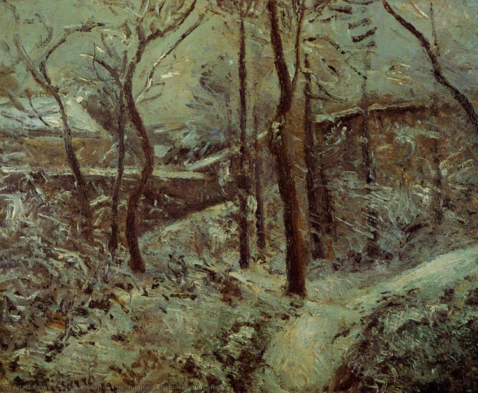 Poor Footpath, Pontoise, Snow Effect — Camille Pissarro