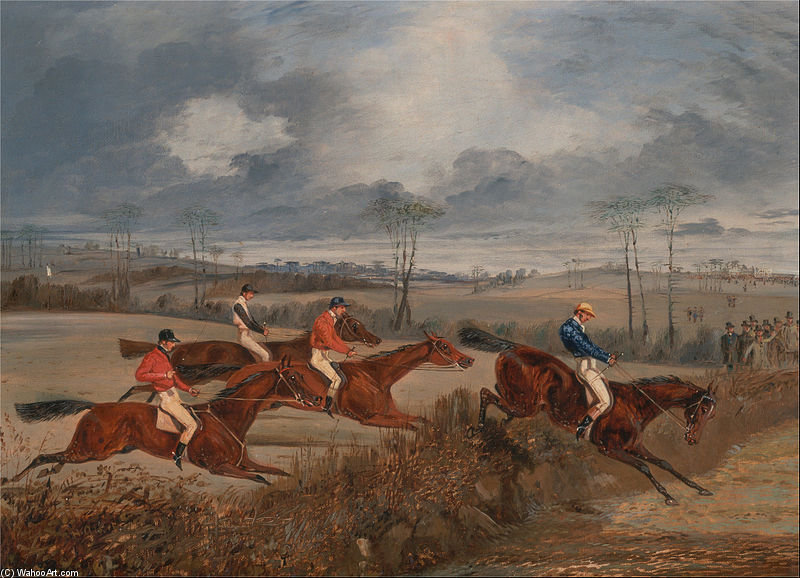 Scenes From A Steeplechase- Taking A Hedge — Henry Thomas Alken