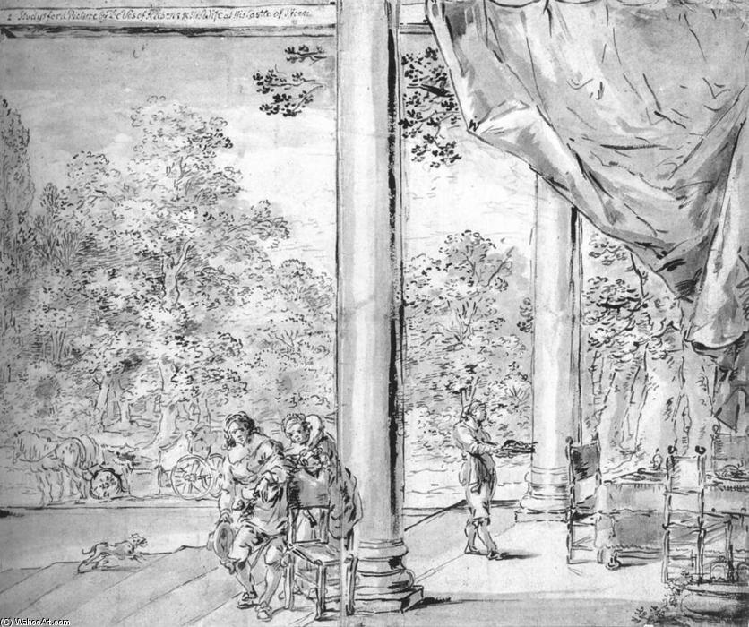 Figures In A Loggia — Leonaert Bramer