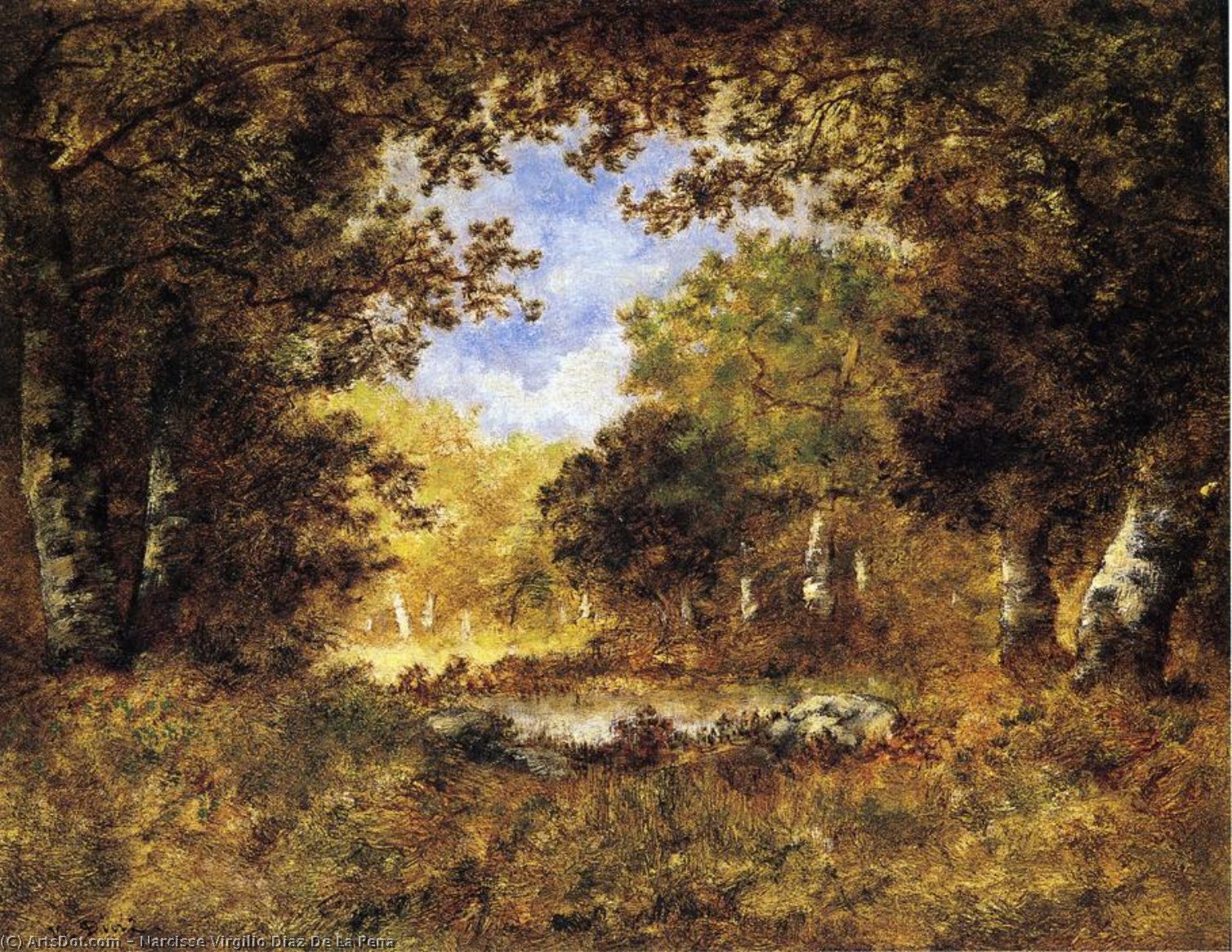 Pond In The Woods — Narcisse Diaz De La Peña