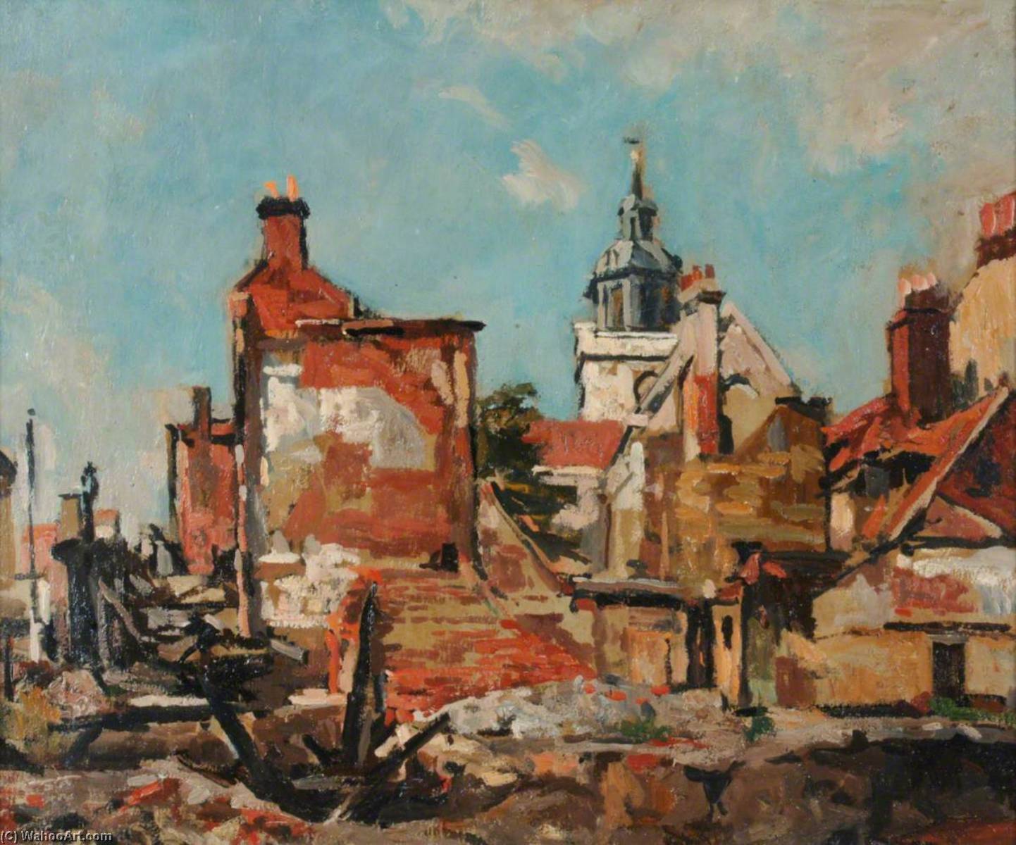 Cathedral Amongst The Ruins In The High Street — Edward Robert King