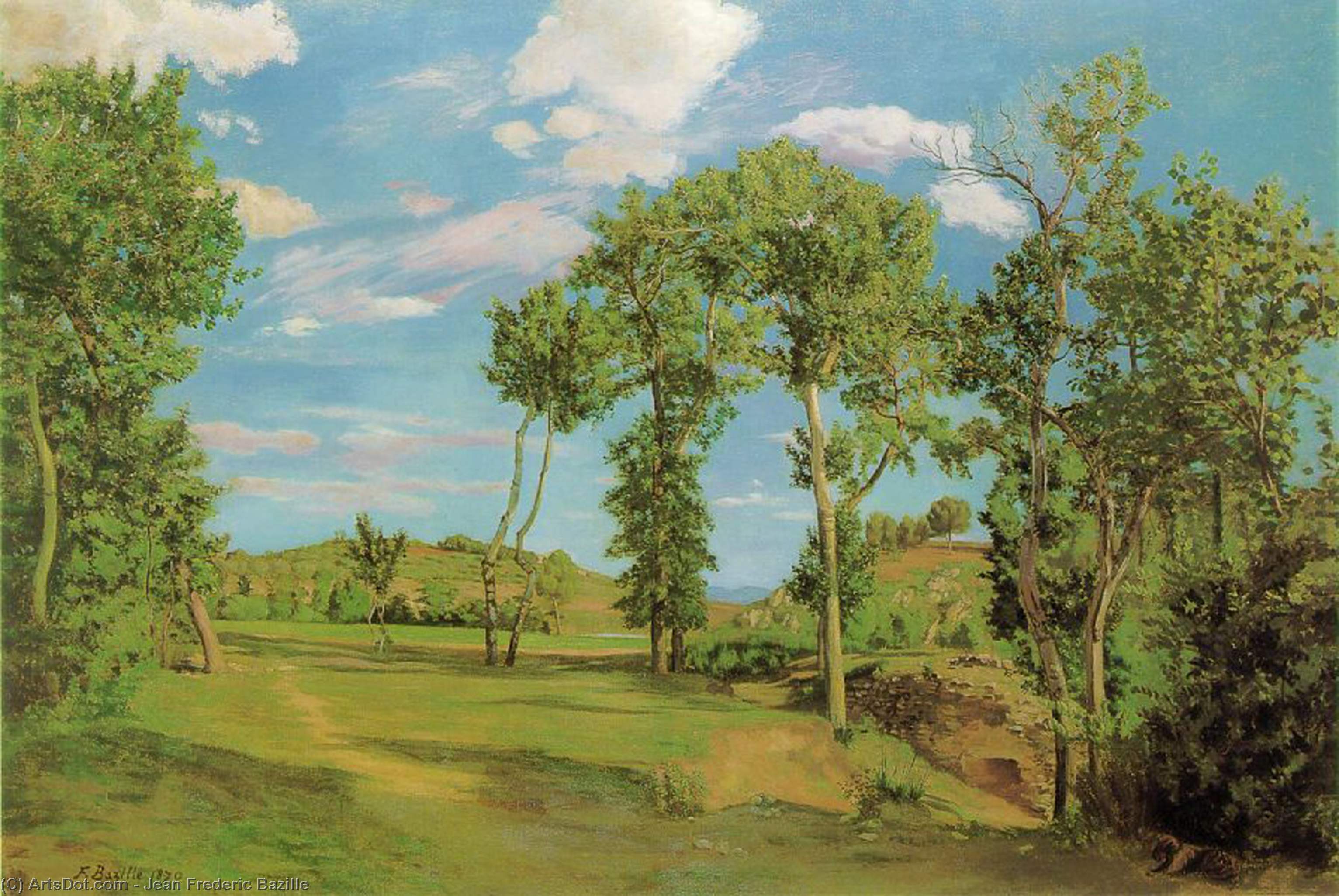 Landscape On The Shore Of Lez — Frédéric Bazille