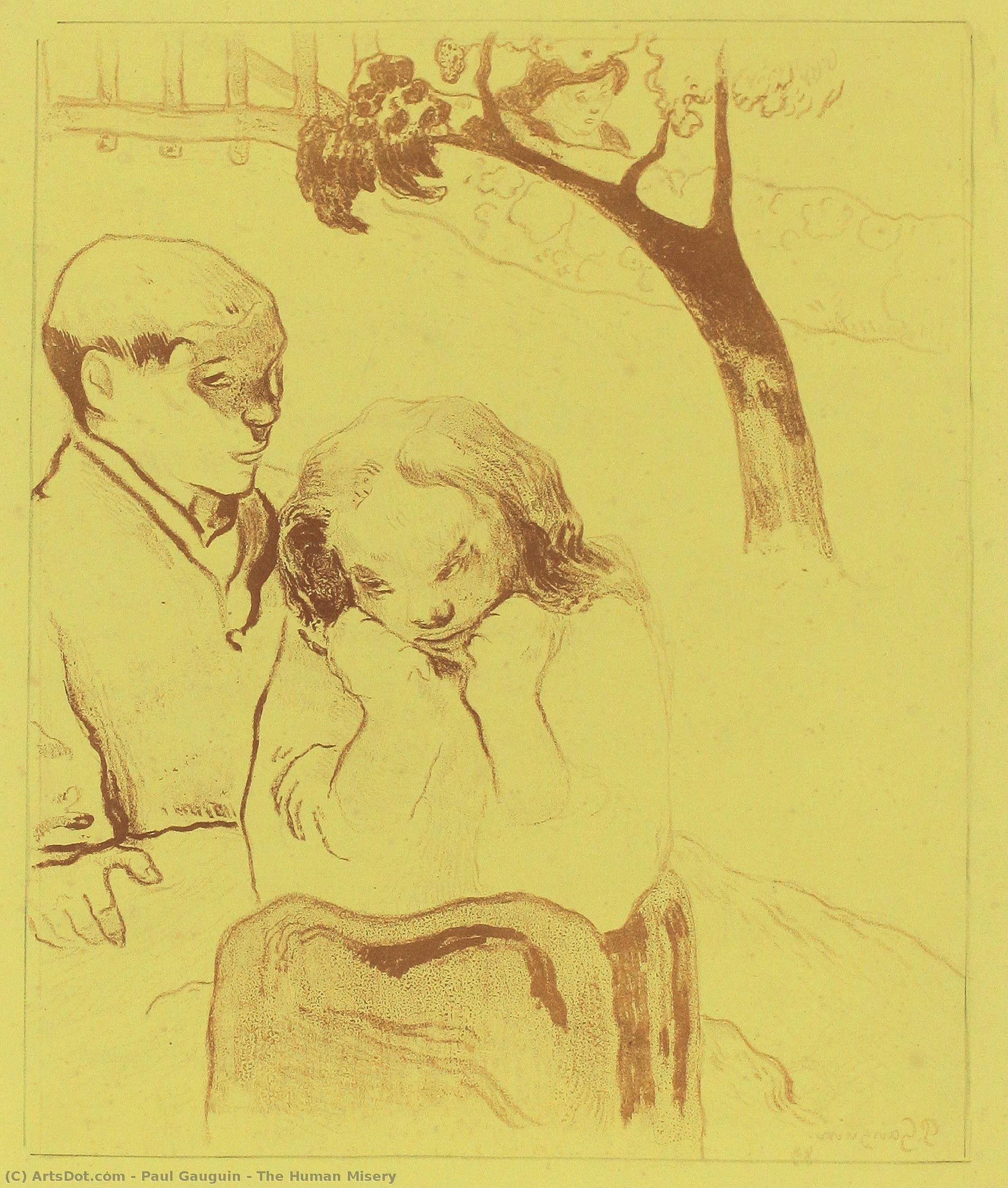 The Human Misery — Eugène Henri Paul Gauguin