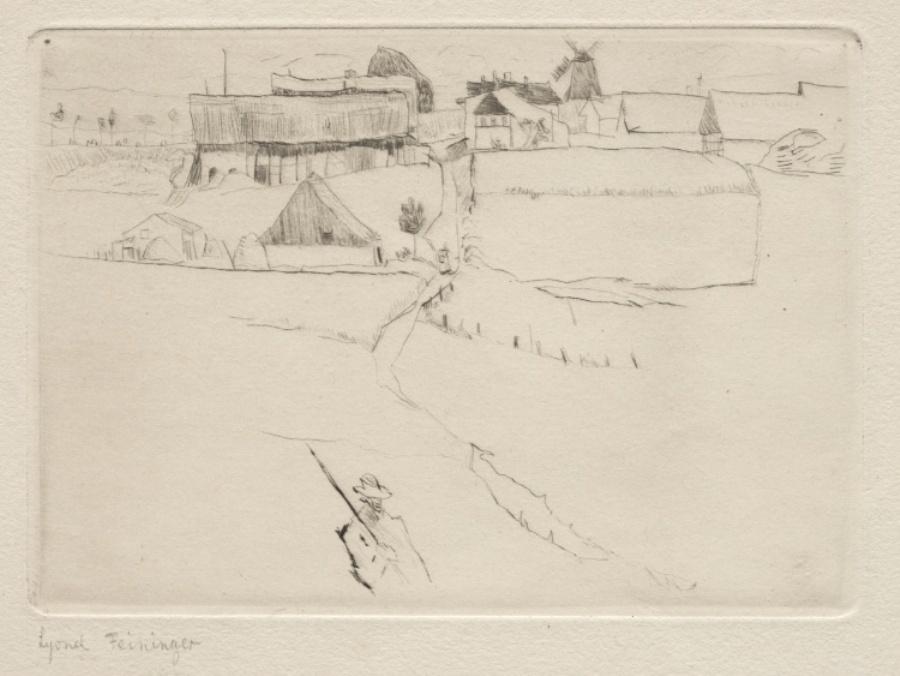 Village And Windmill — Lyonel Feininger