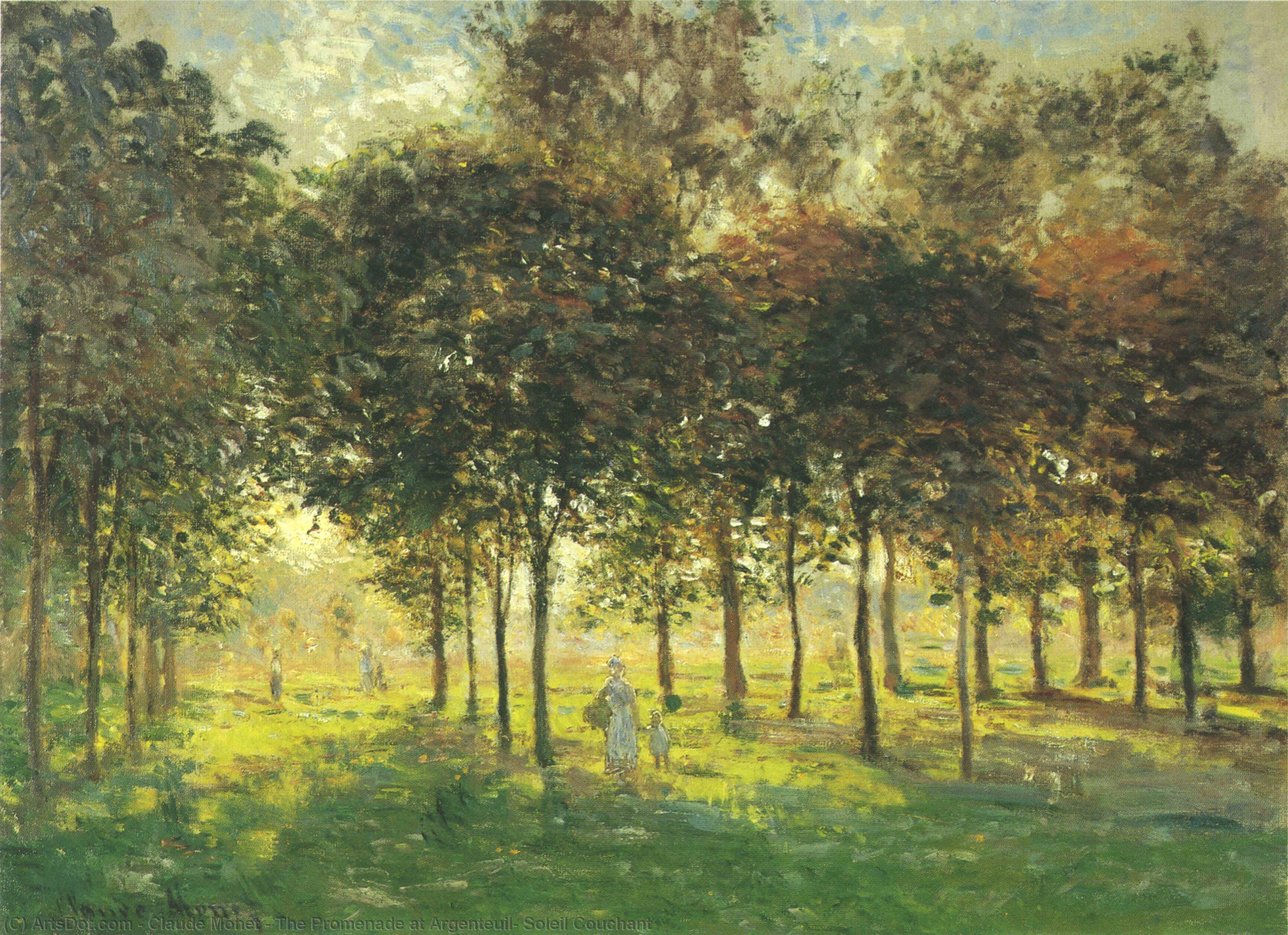 The Promenade At Argenteuil, Soleil Couchant — Claude Monet