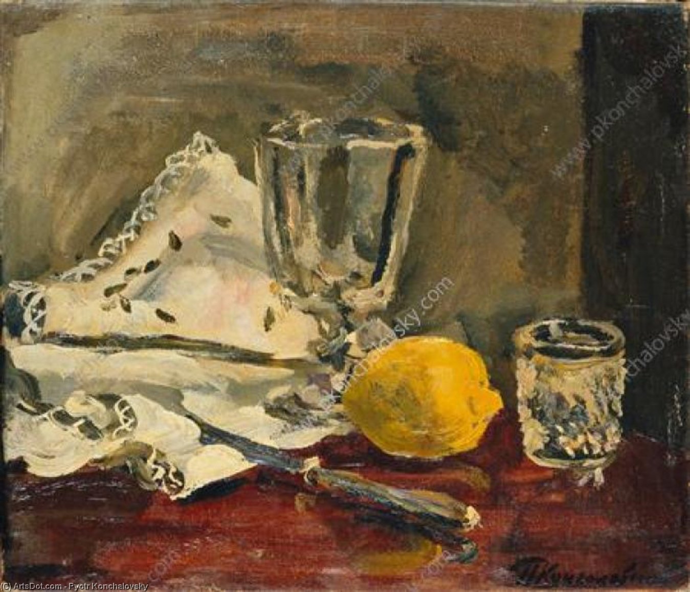 Still Life. Lemon And Knife. — Pyotr Konchalovsky