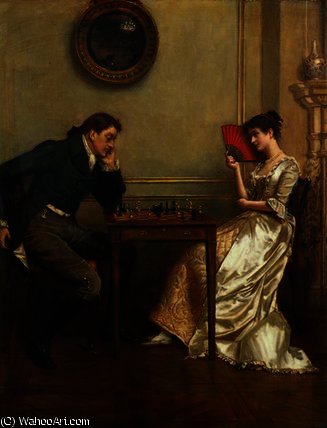 A Game Of Chess — George Goodwin Kilburne