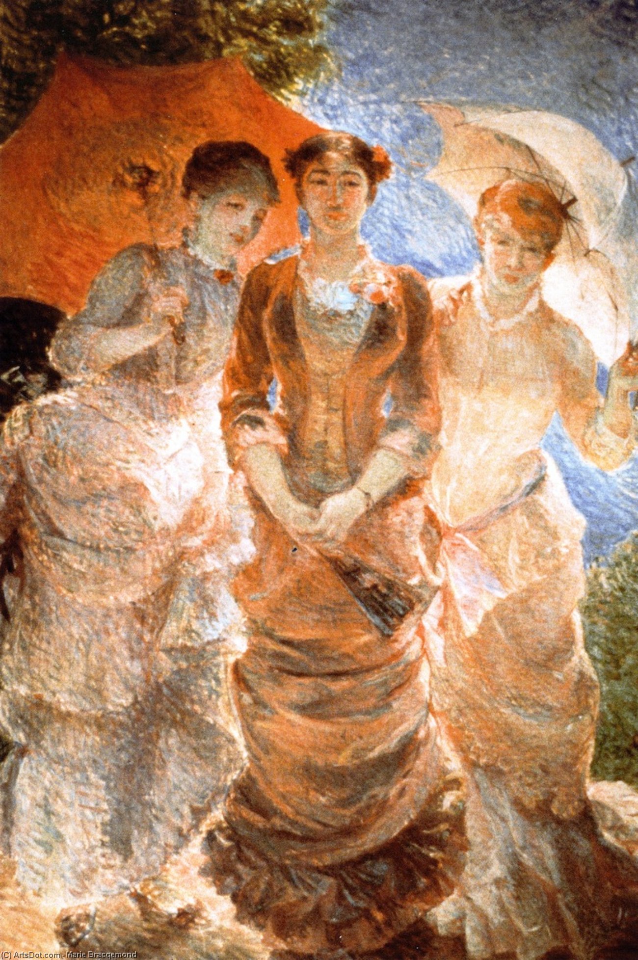 Three Ladies With Umbrellas — Marie Bracqemond