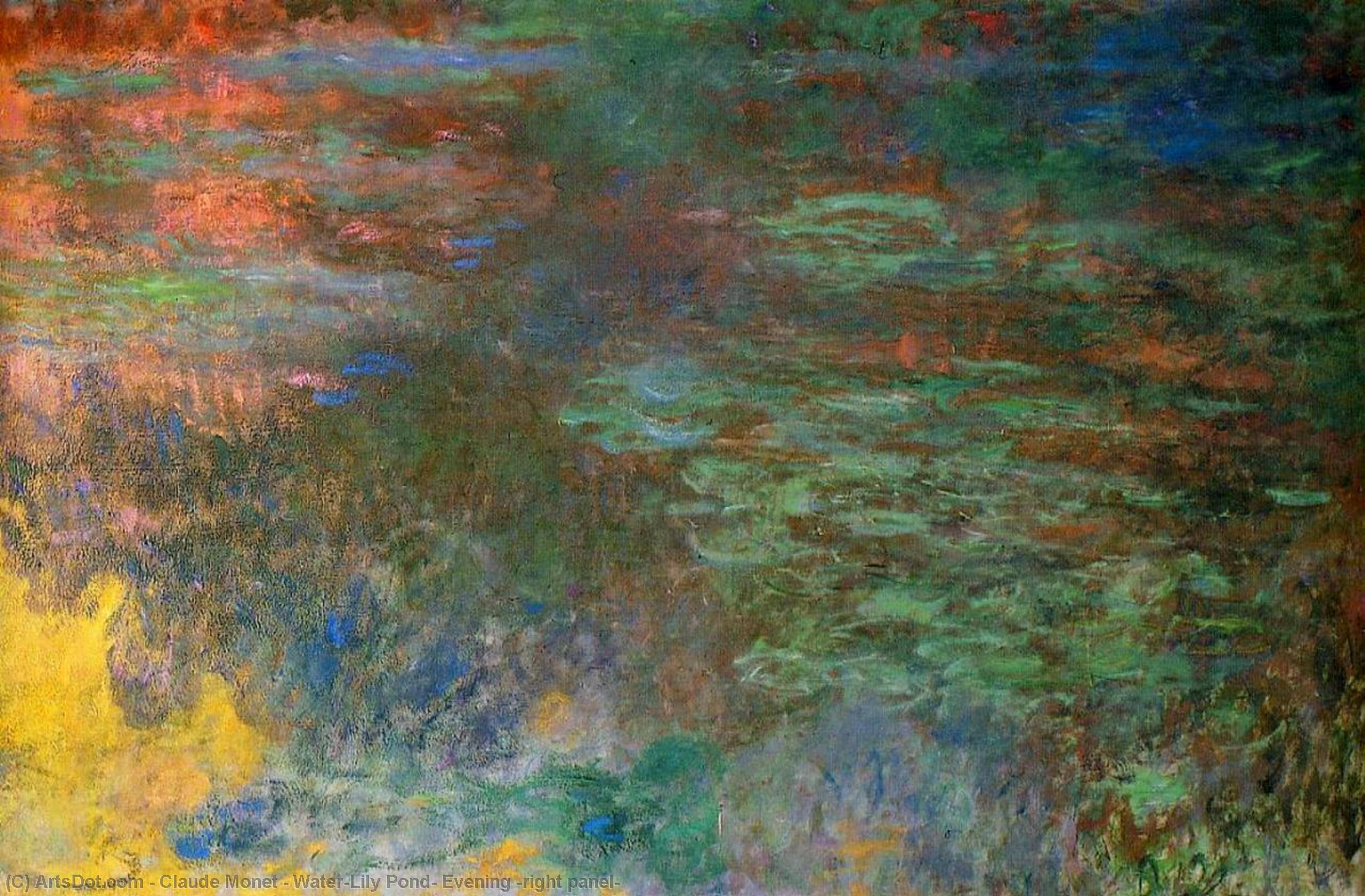 Water-lily Pond, Evening (right Panel) — Claude Monet