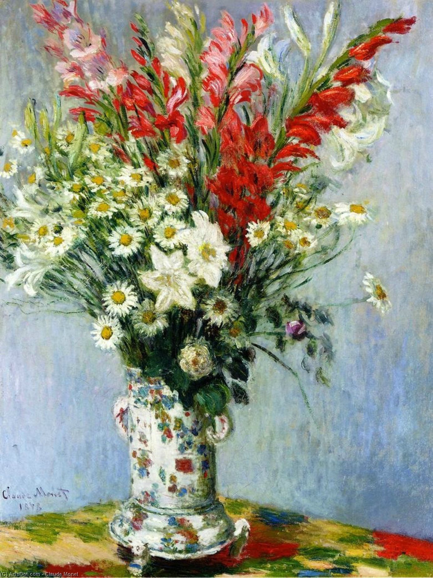 Bouquet Of Gadiolas, Lilies And Dasies — Claude Monet