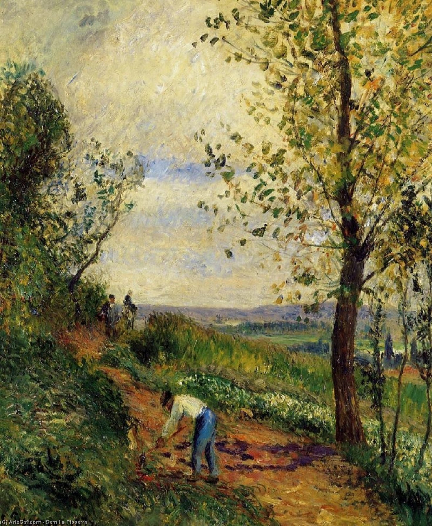Landscape With A Man Digging. — Camille Pissarro