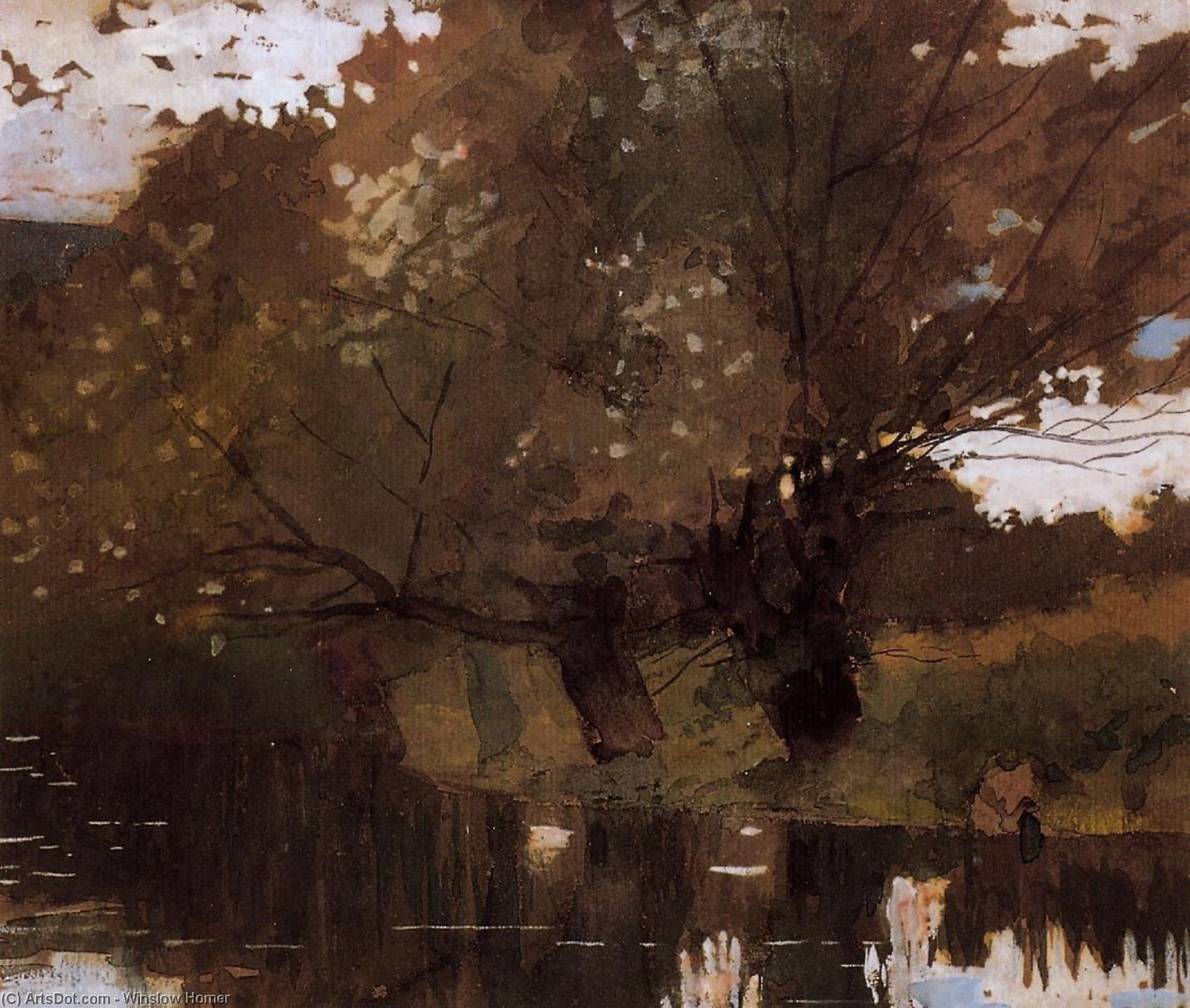 Pond And Willows, Houghton Farm — Winslow Homer