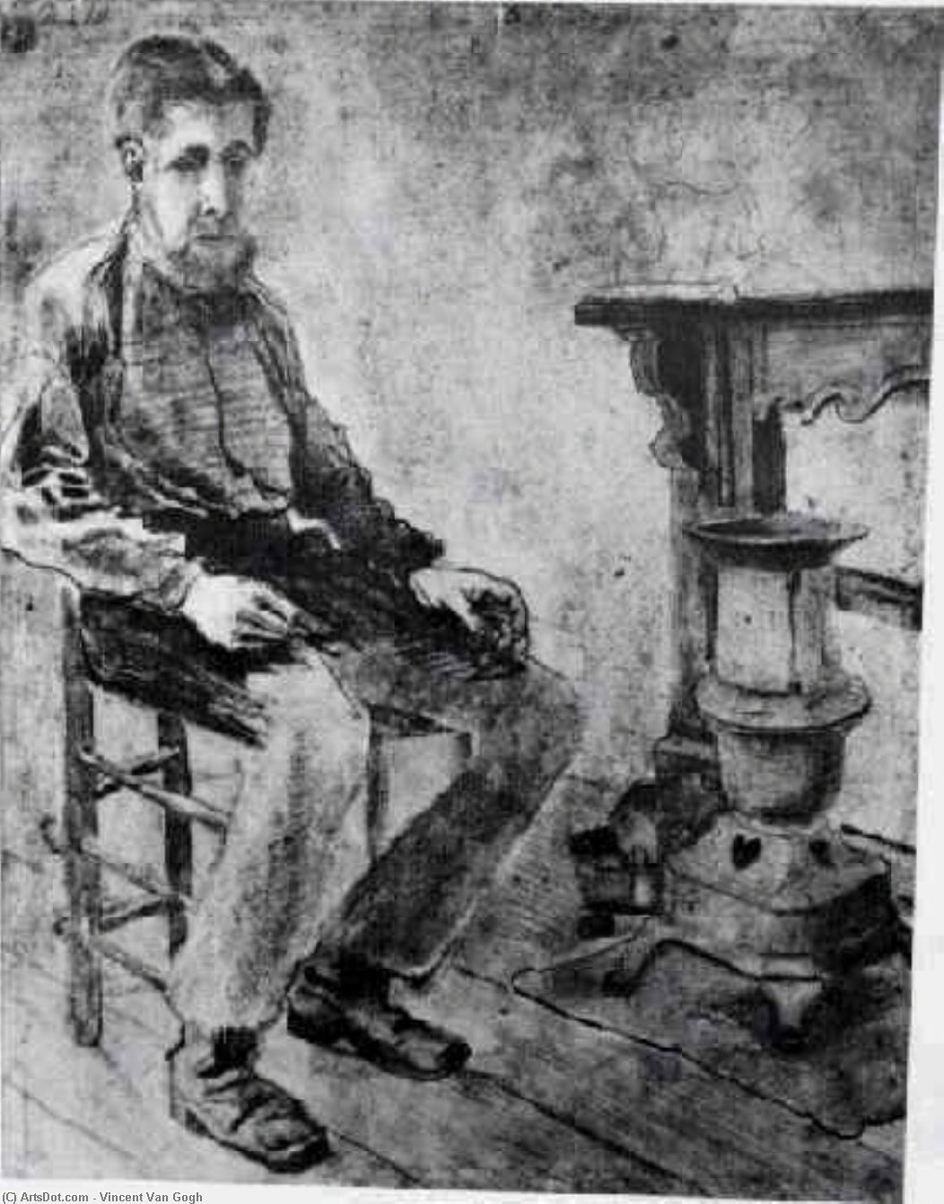 Man Sitting By The Stove The Pauper — Vincent Willem Van Gogh