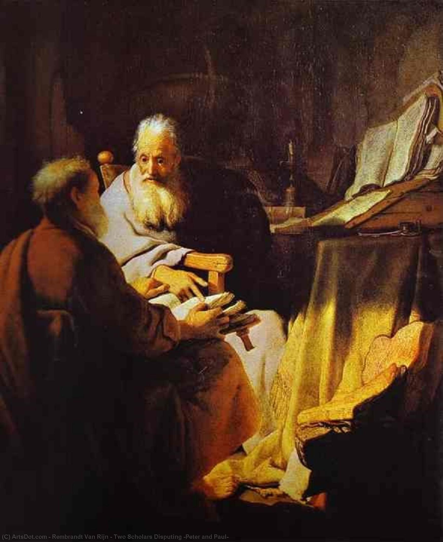 Two Scholars Disputing (peter And Paul) — Rembrandt Van Rijn